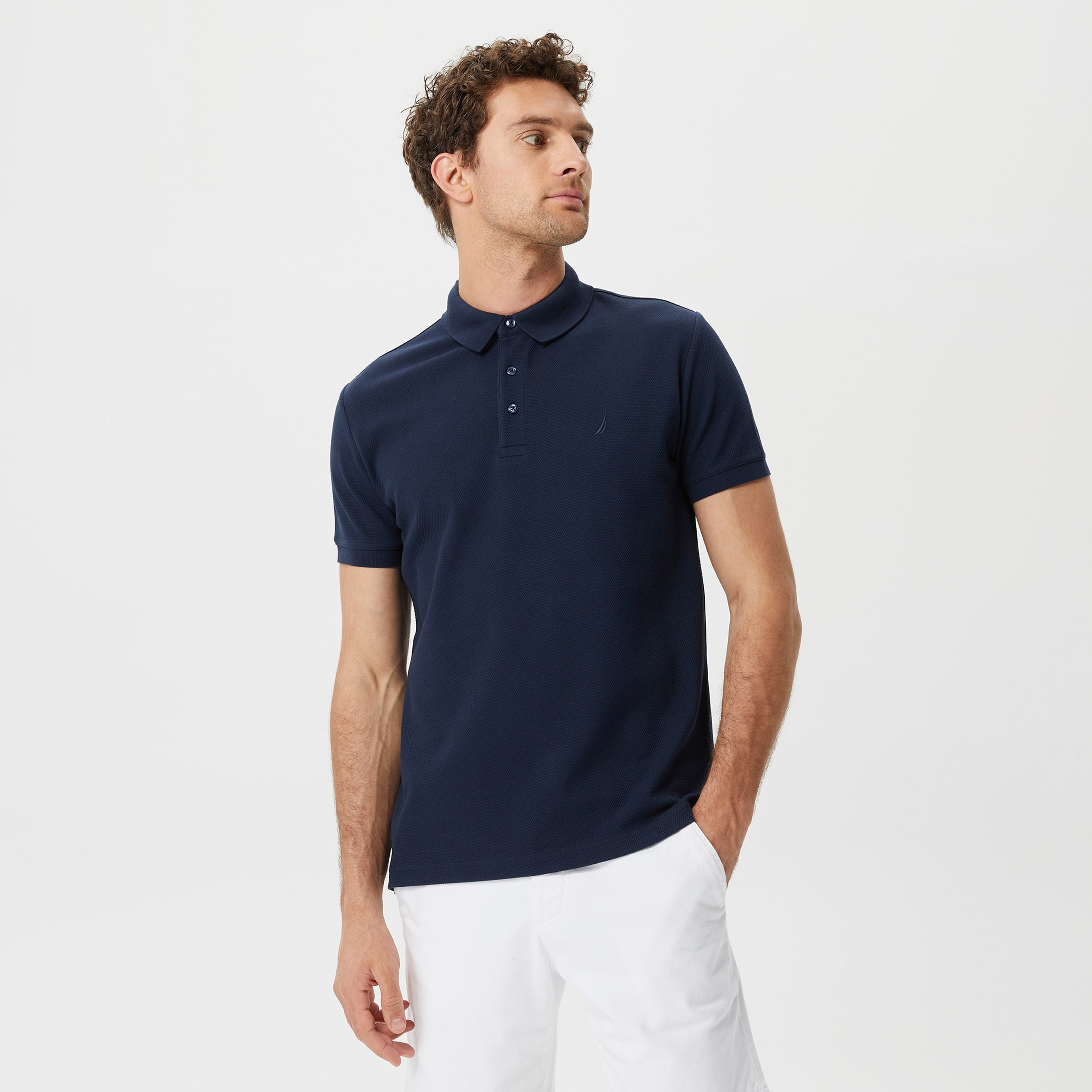 Nautica Erkek Lacivert Slim Fit Kısa Kollu Polo Yaka T-Shirt