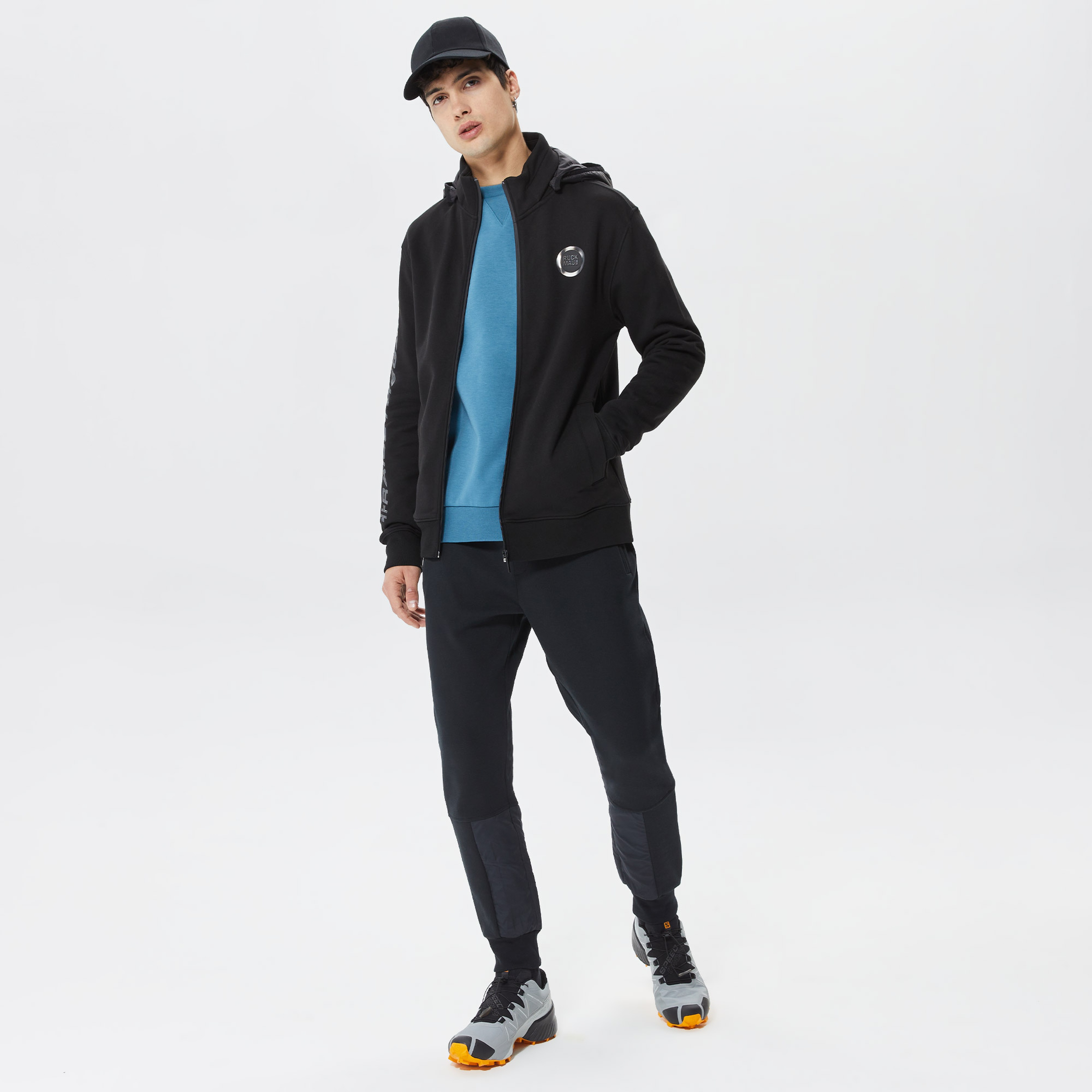 Ruck&Maul Casual Sportswear Sweat Erkek Siyah Ceket