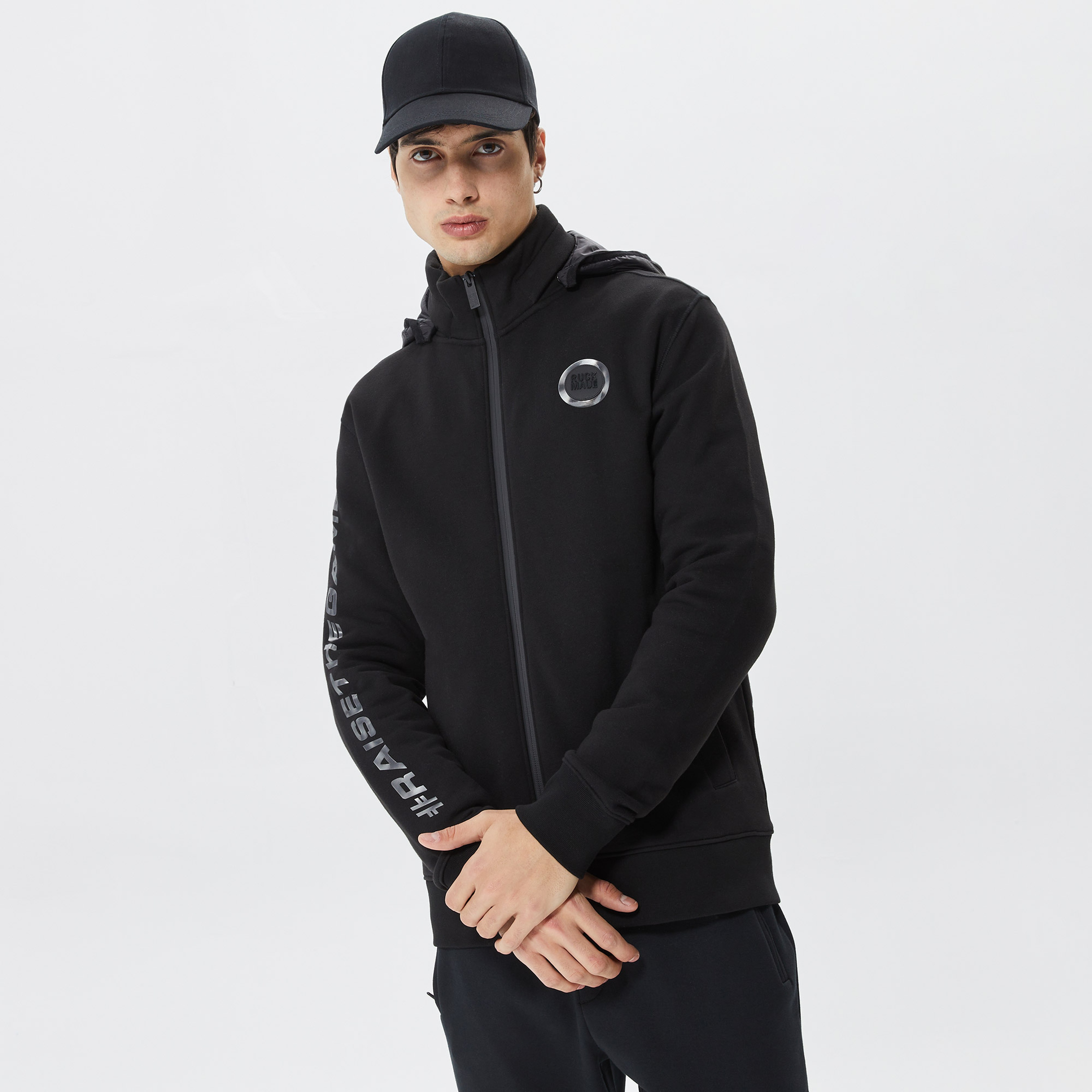 Ruck&Maul Casual Sportswear Sweat Erkek Siyah Ceket