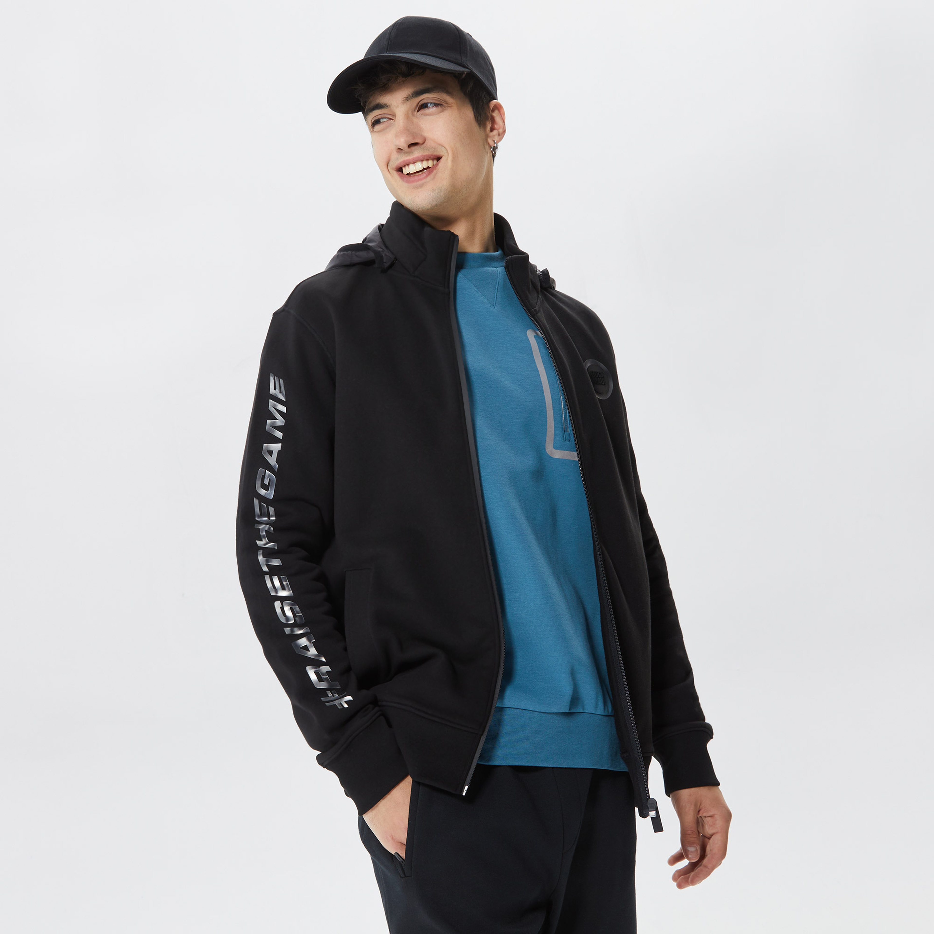 Ruck&Maul Casual Sportswear Sweat Erkek Siyah Ceket