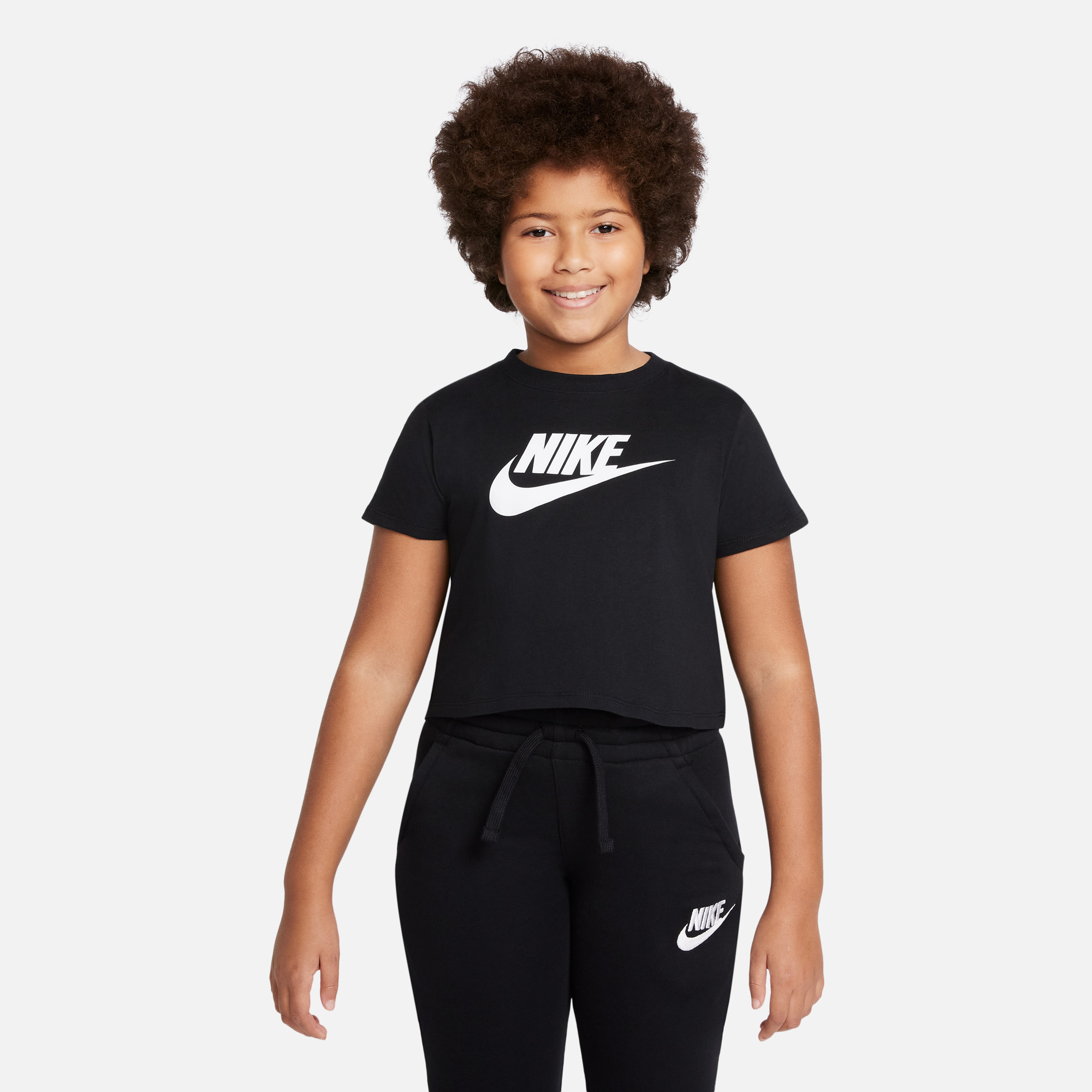 Nike Sportswear Cropped Çocuk Siyah T-shirt