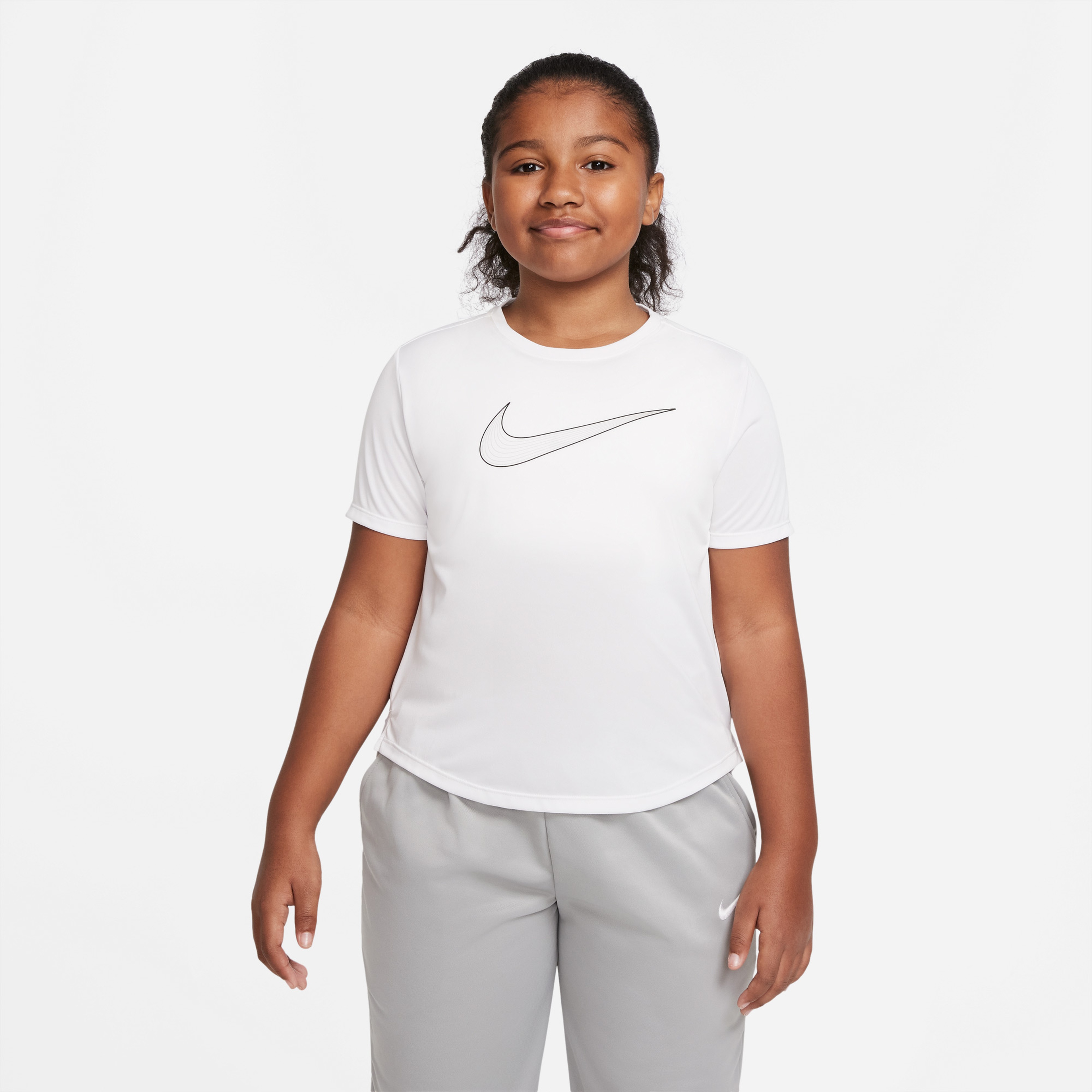Nike One Dri-FIT Kısa Kollu Çocuk Beyaz T-Shirt