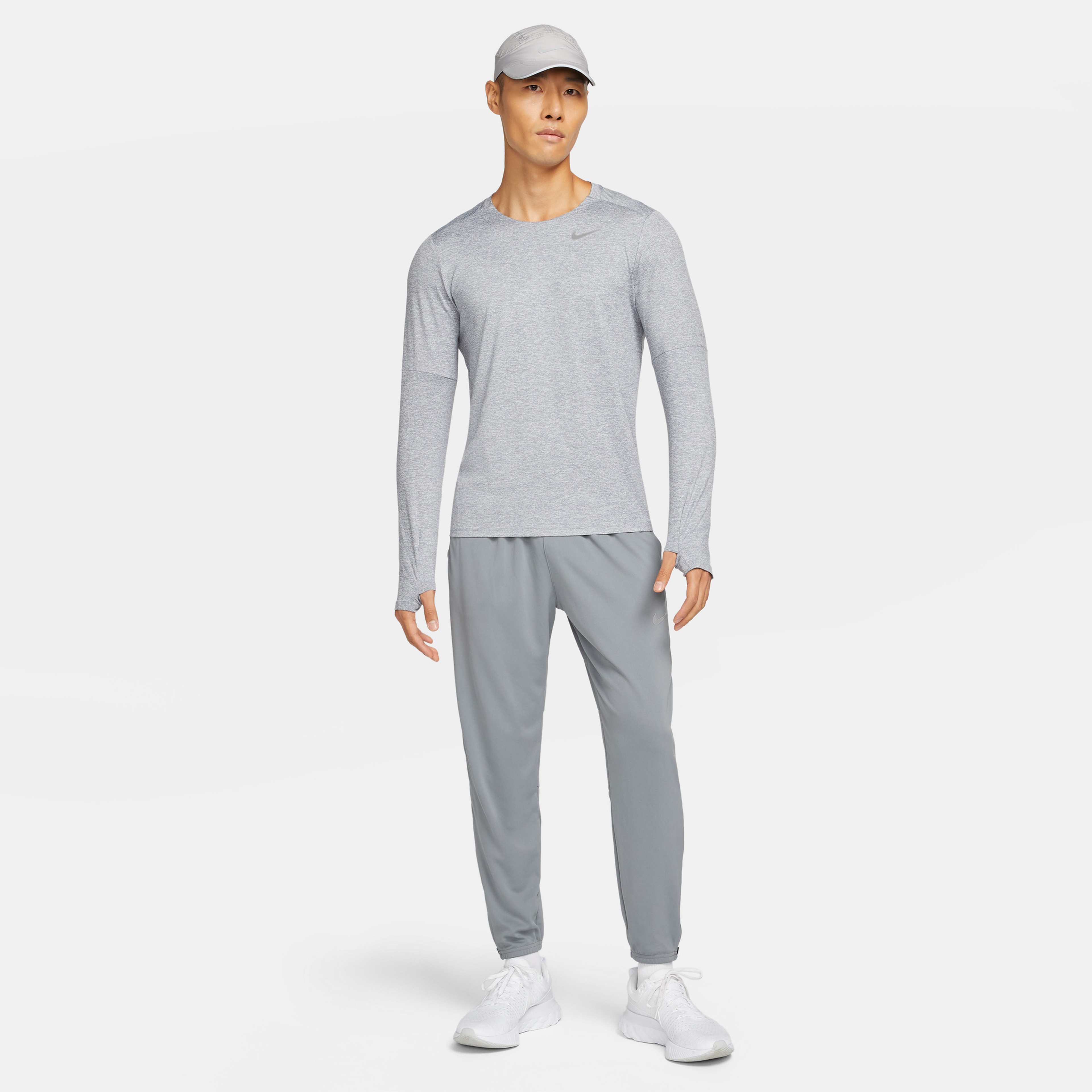 Nike Dri-Fıt Element Crew Erkek Gri Uzun Kollu T-Shirt