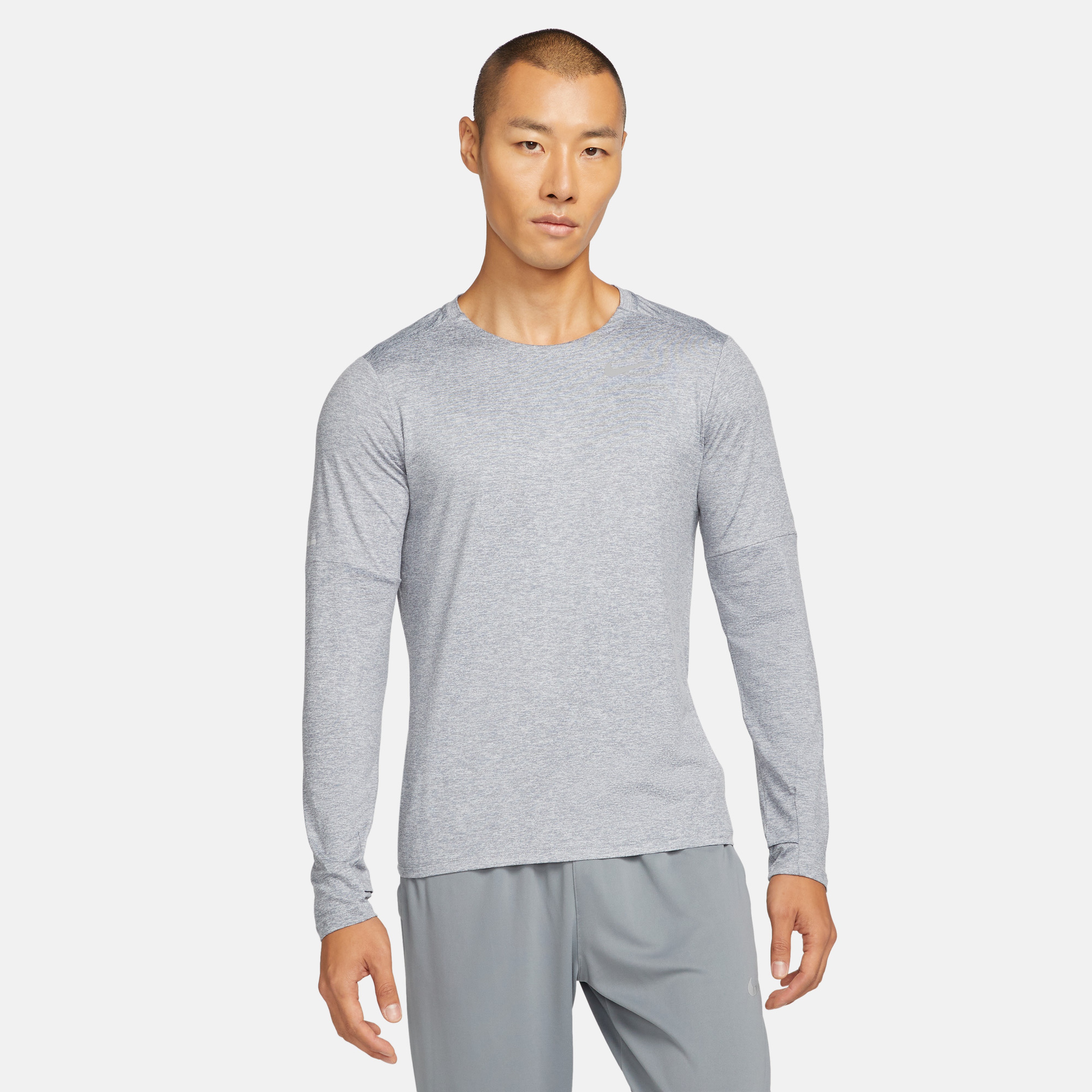 Nike Dri-Fıt Element Crew Erkek Gri Uzun Kollu T-Shirt