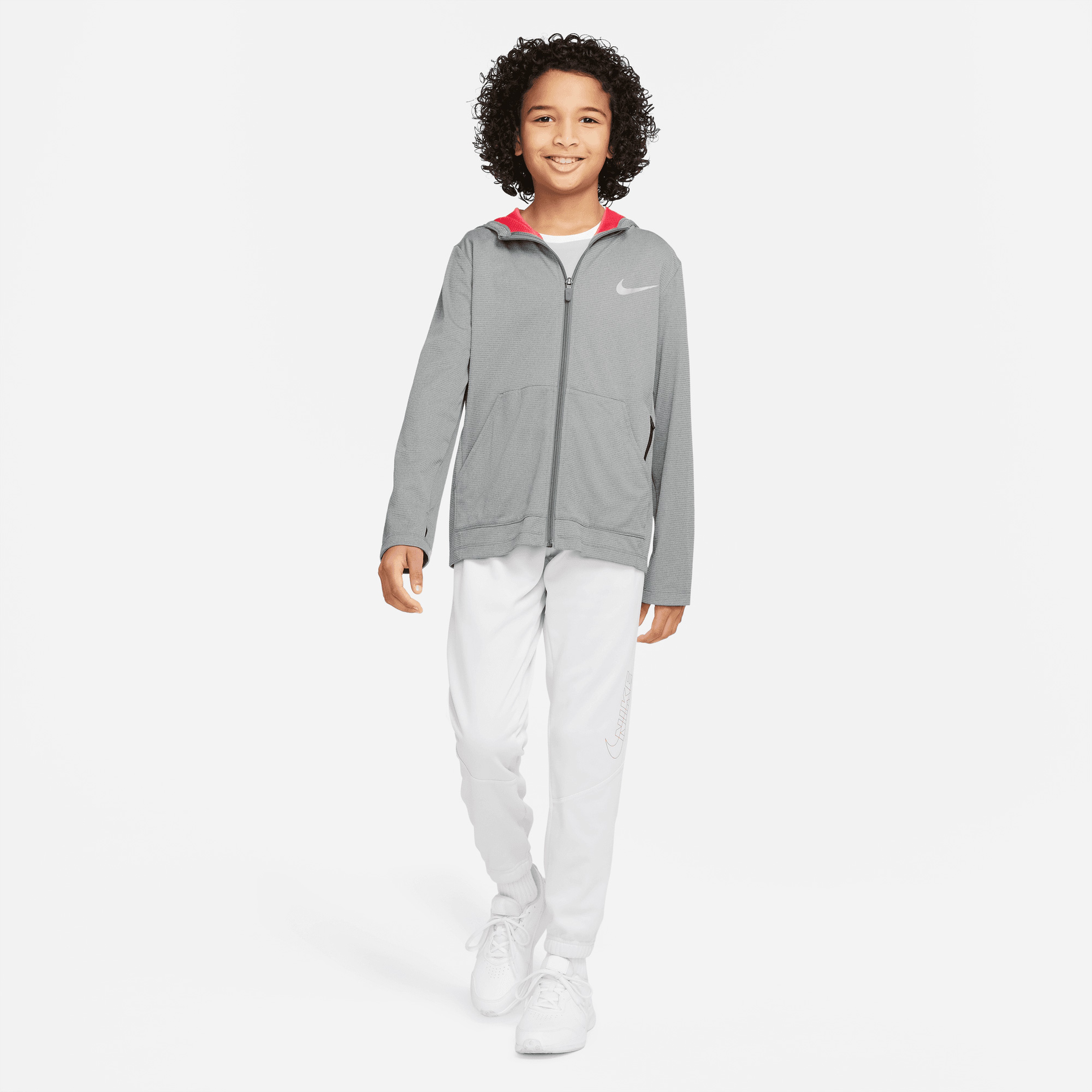 Nike Poly+ Full-Zip Çocuk Gri Eşofman Üstü