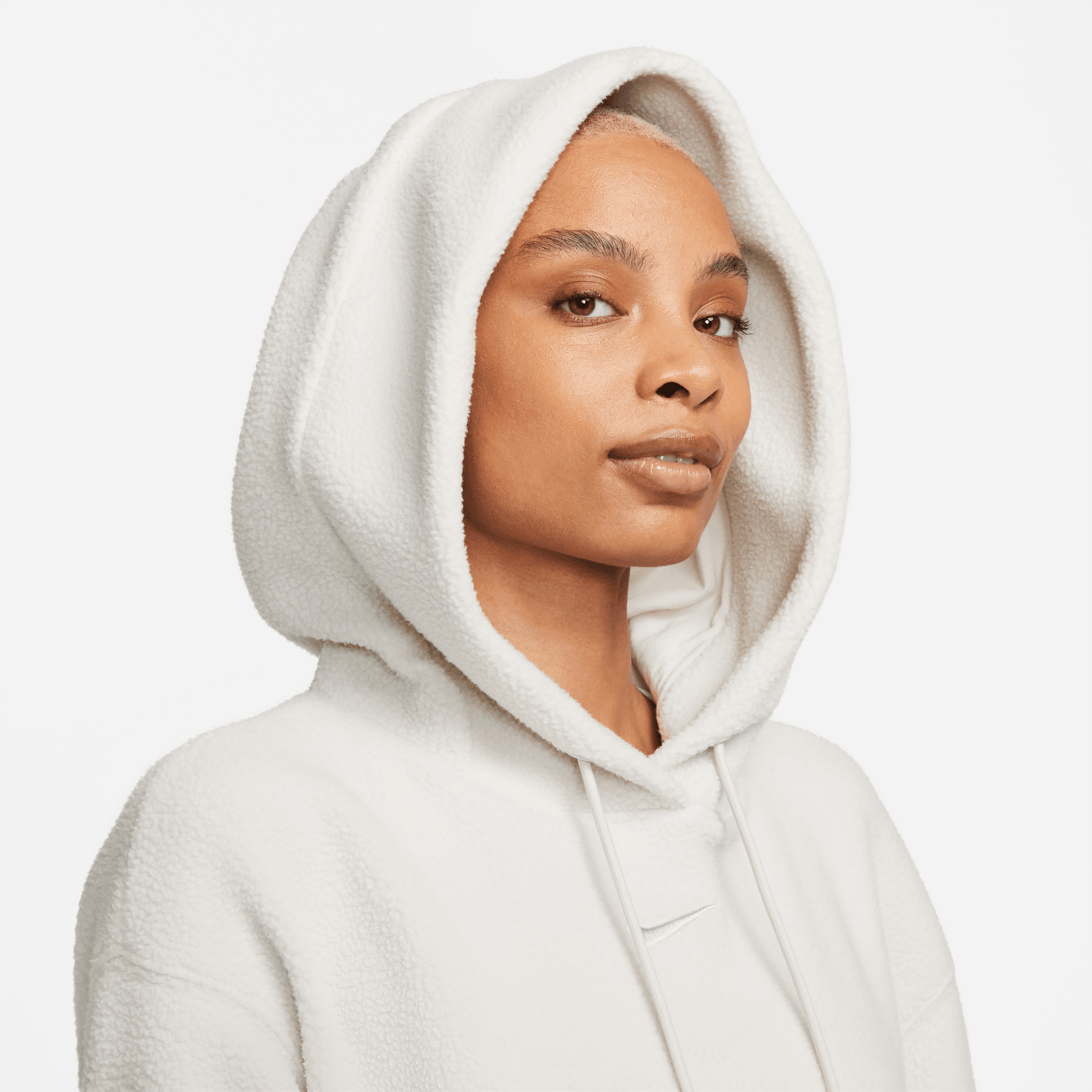 Nike Sportswear Plush Kadın Bej Hoodie