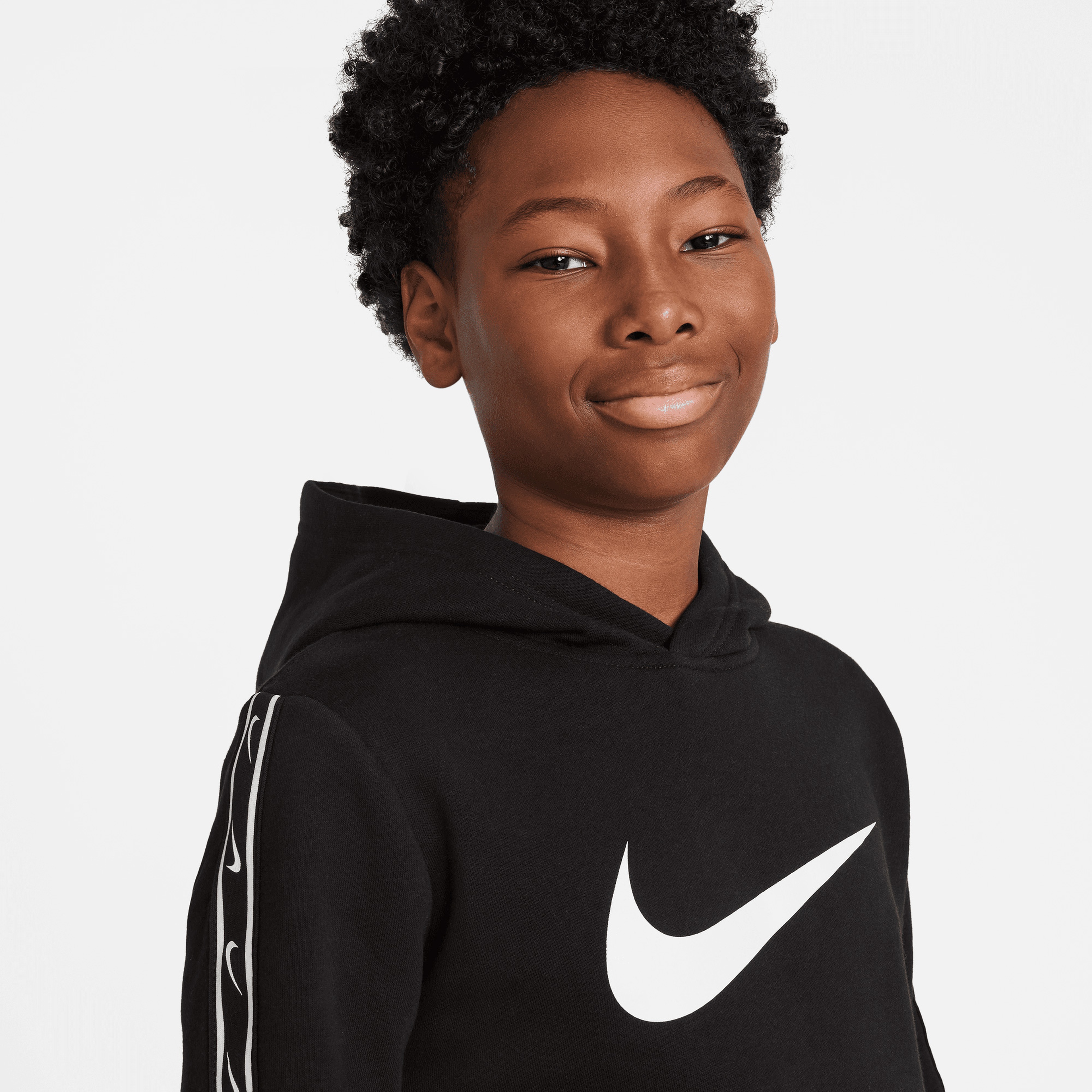 Nike Sportswear Repeat Fleece Genç Çocuk Kapüşonlu Siyah Sweatshirt