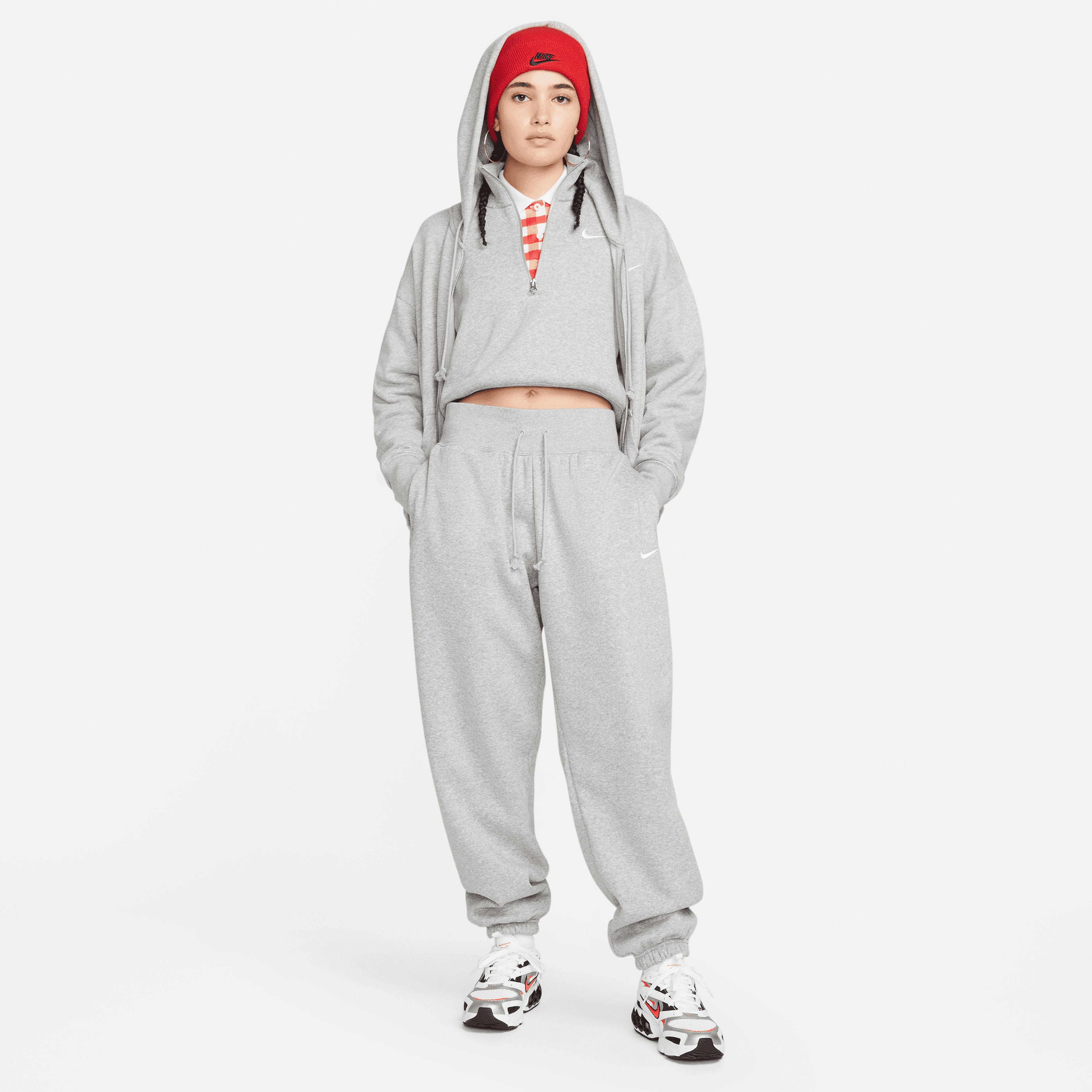 Nike Sportswear Phoenix Fleece Kadın Gri Eşofman Altı