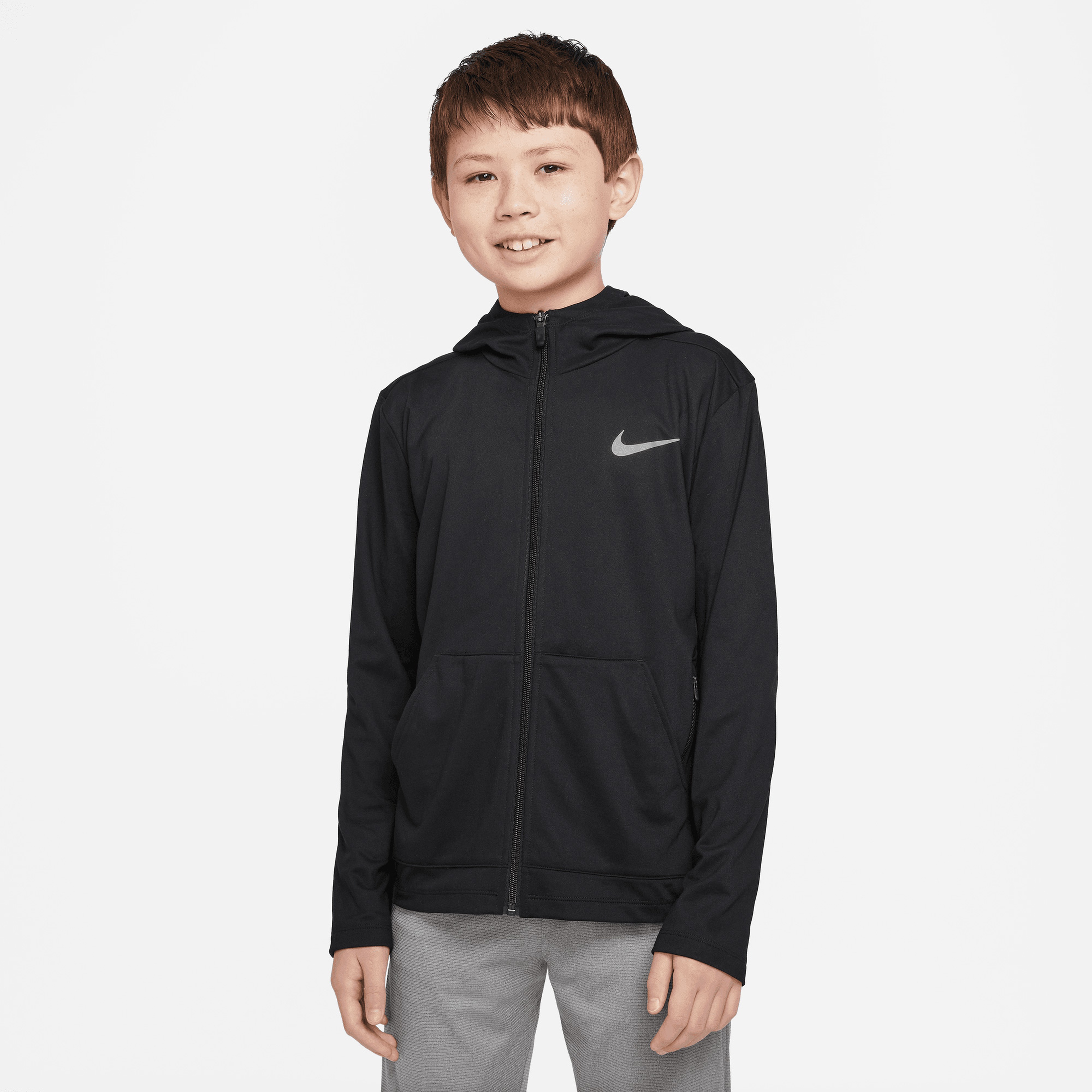 Nike Poly+ Full-Zip Çocuk Siyah Eşofman Üstü
