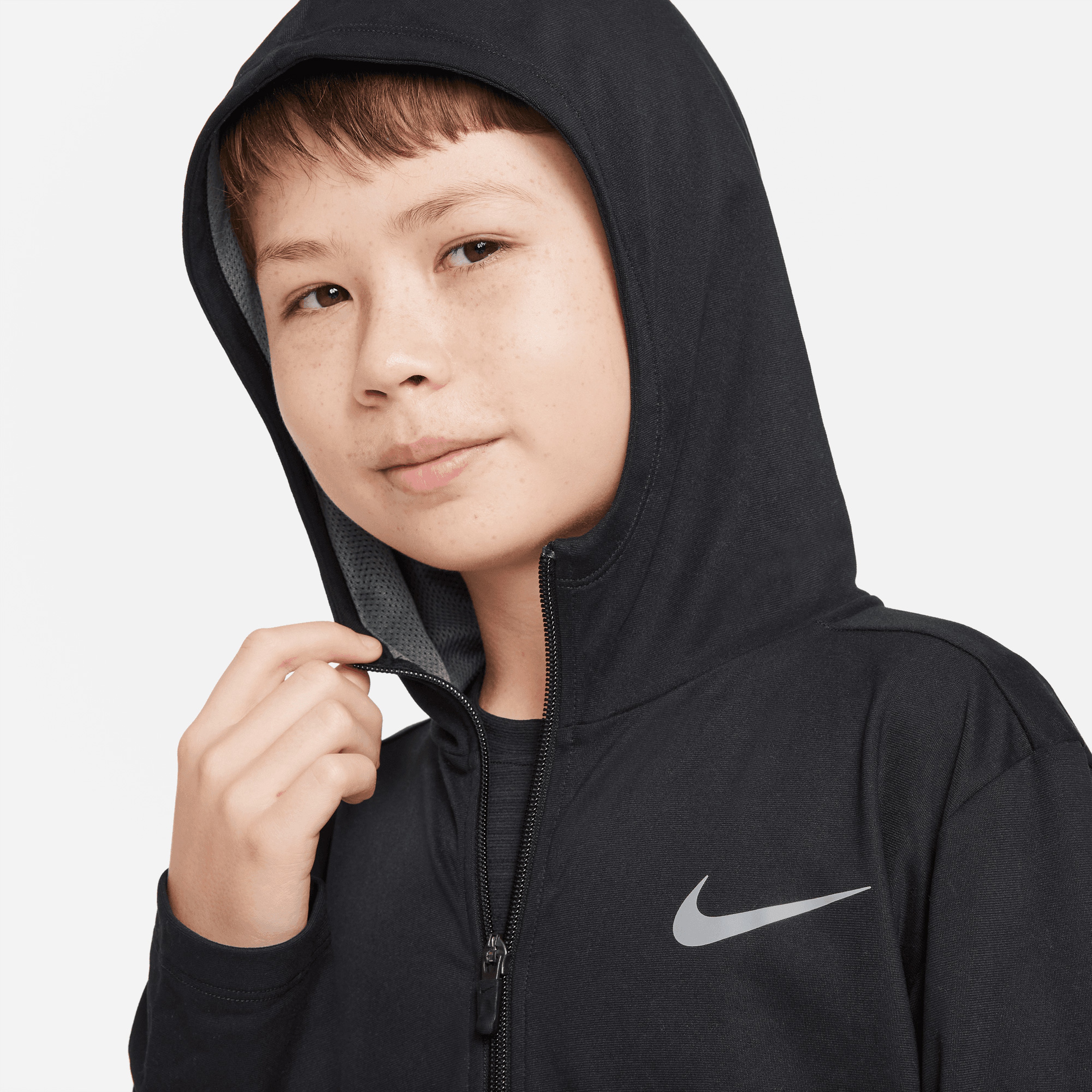 Nike Poly+ Full-Zip Çocuk Siyah Eşofman Üstü
