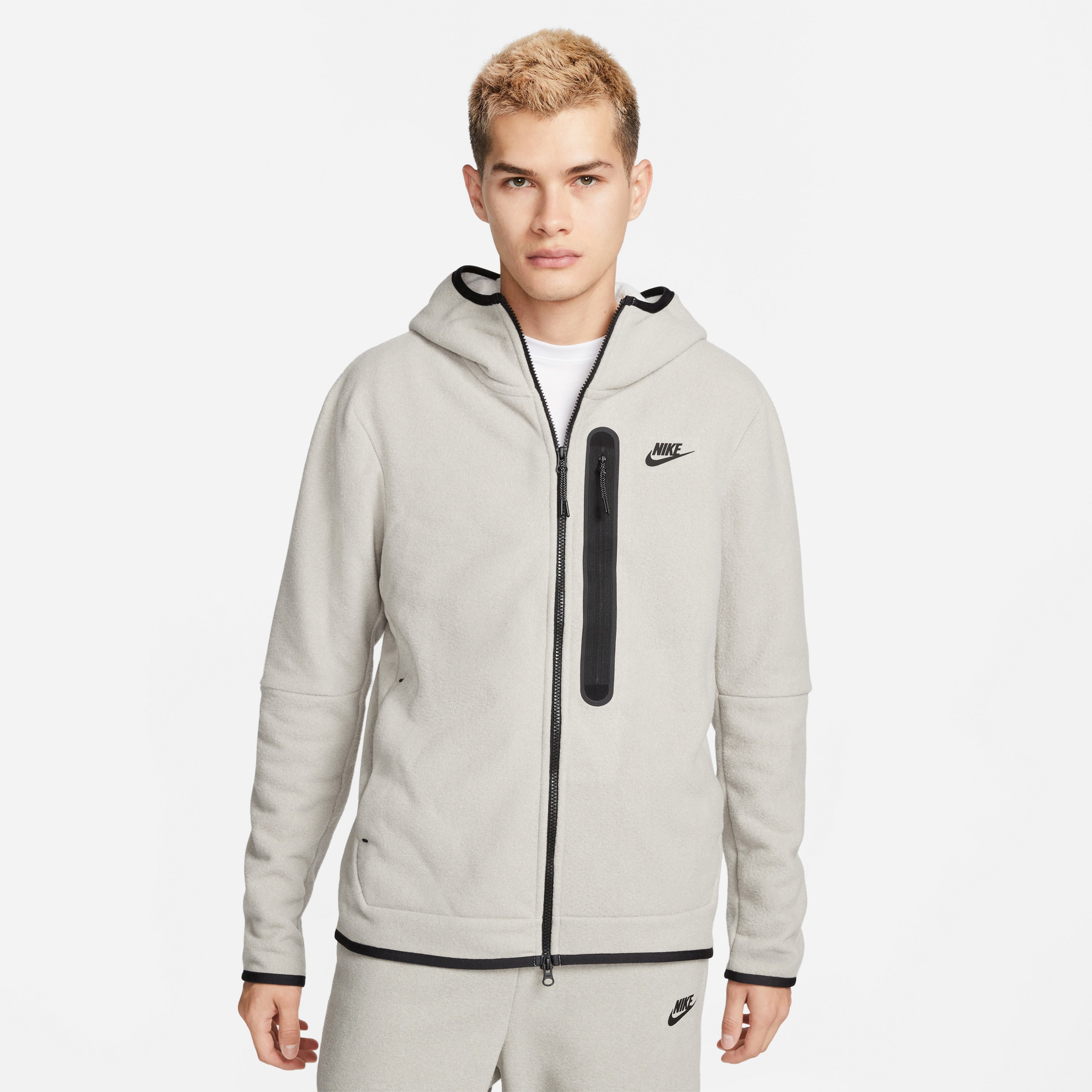 Nike Sportswear Tech Fleece Full-Zip Winter Hoodie Erkek Gri Sweatshirt