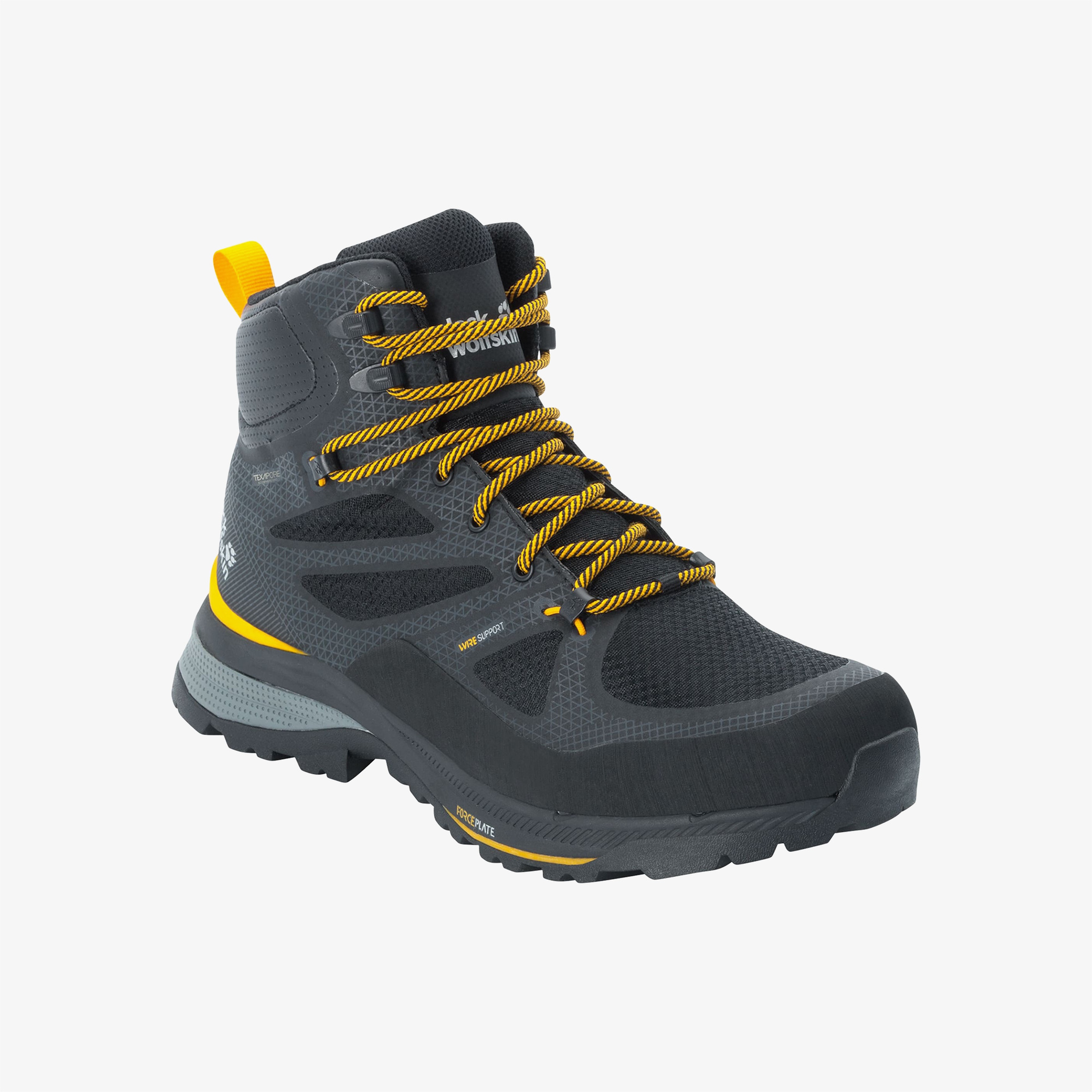 Jack Wolfskin Force Striker Texapore Mid Erkek Siyah Outdoor Bot