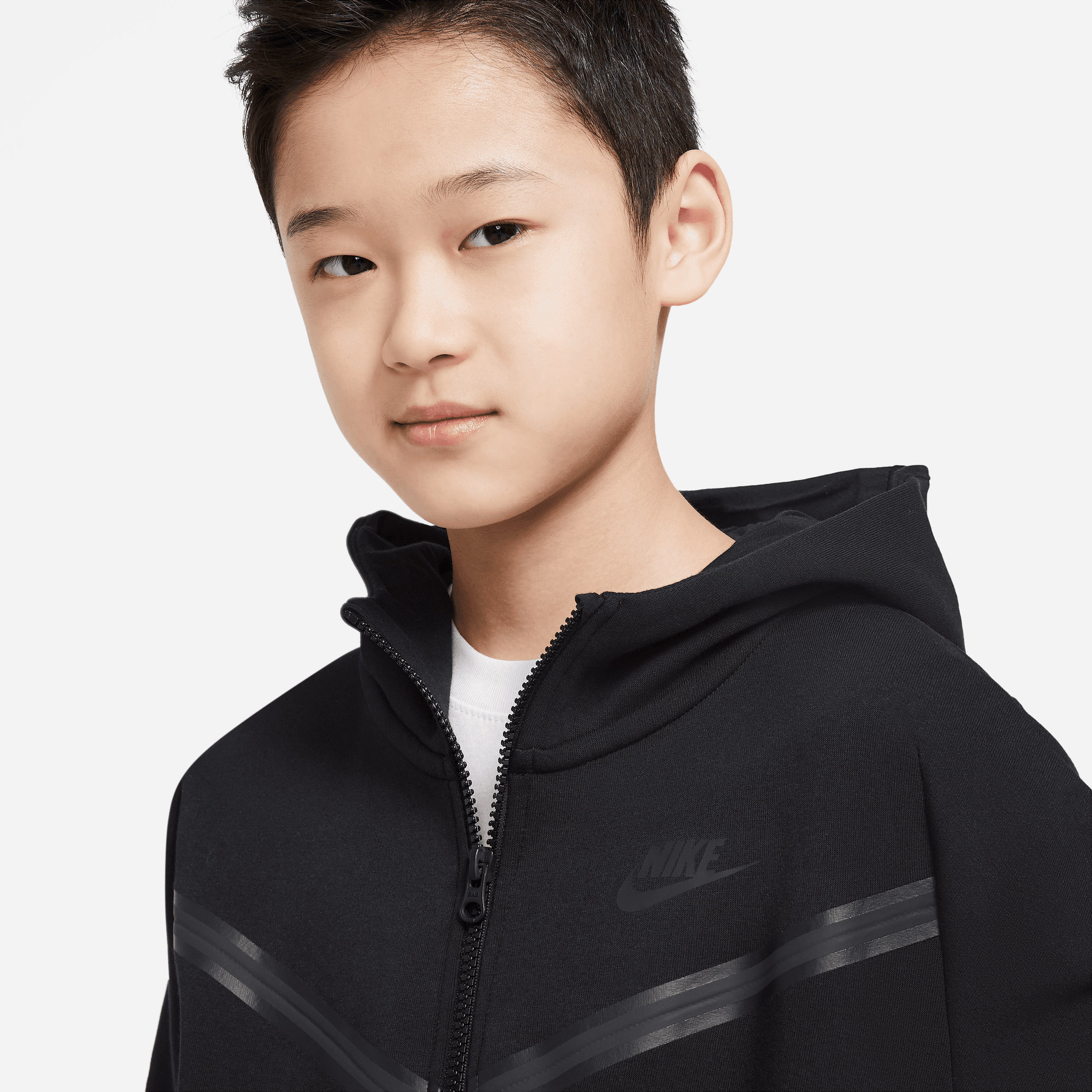 Nike Sportswear Tech Fleece Kapüşonlu Çocuk Siyah Kapüşonlu Eşofman Üstü