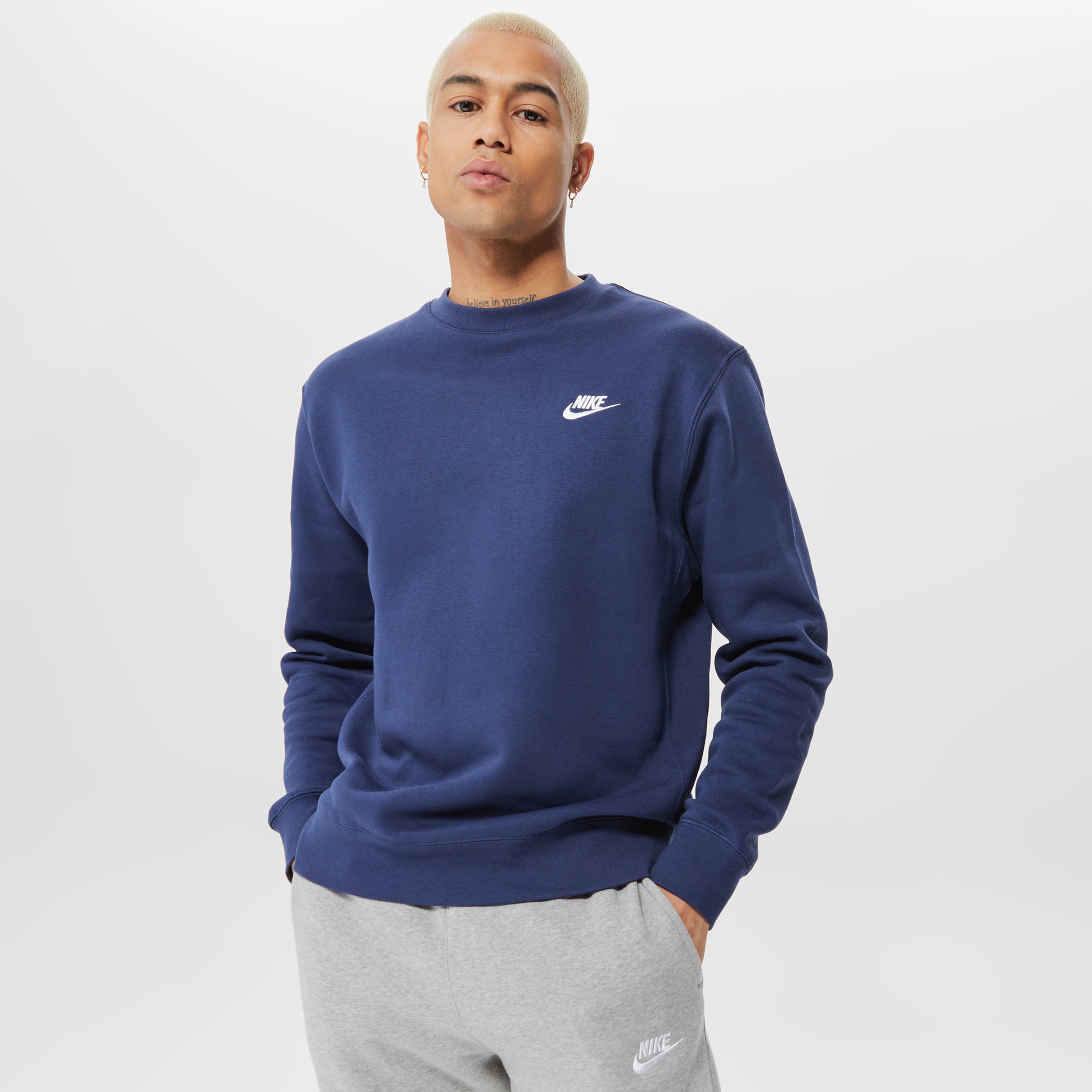 Nike Sportswear Club Fleece Erkek Mavi Sweatshirt
