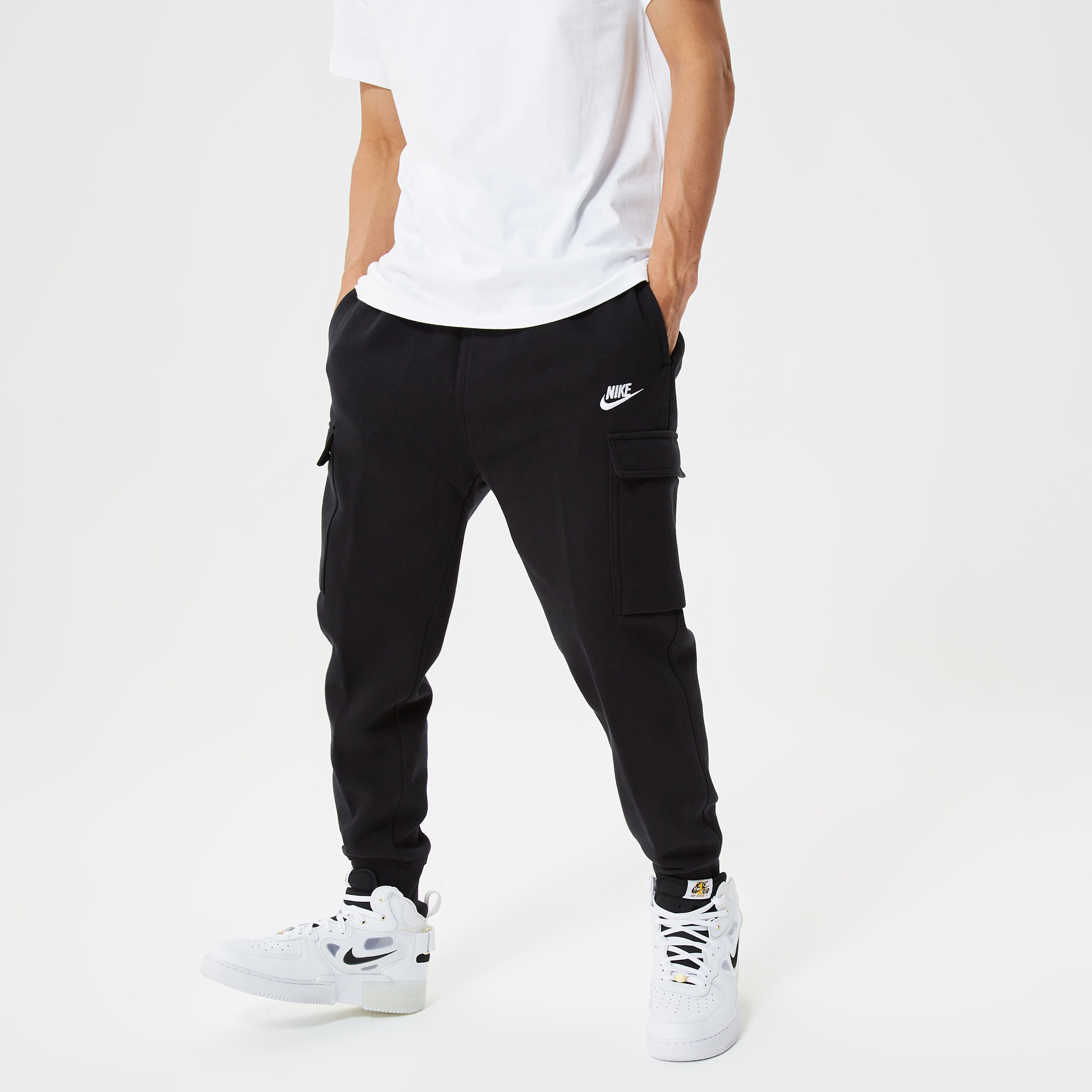 Nike Club Fleece Cargo Trousers Erkek Siyah Eşofman Altı