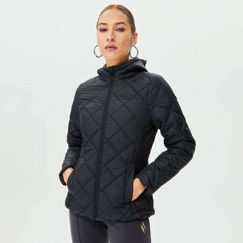 Skechers Capitone Hooded Kadın Siyah Mont