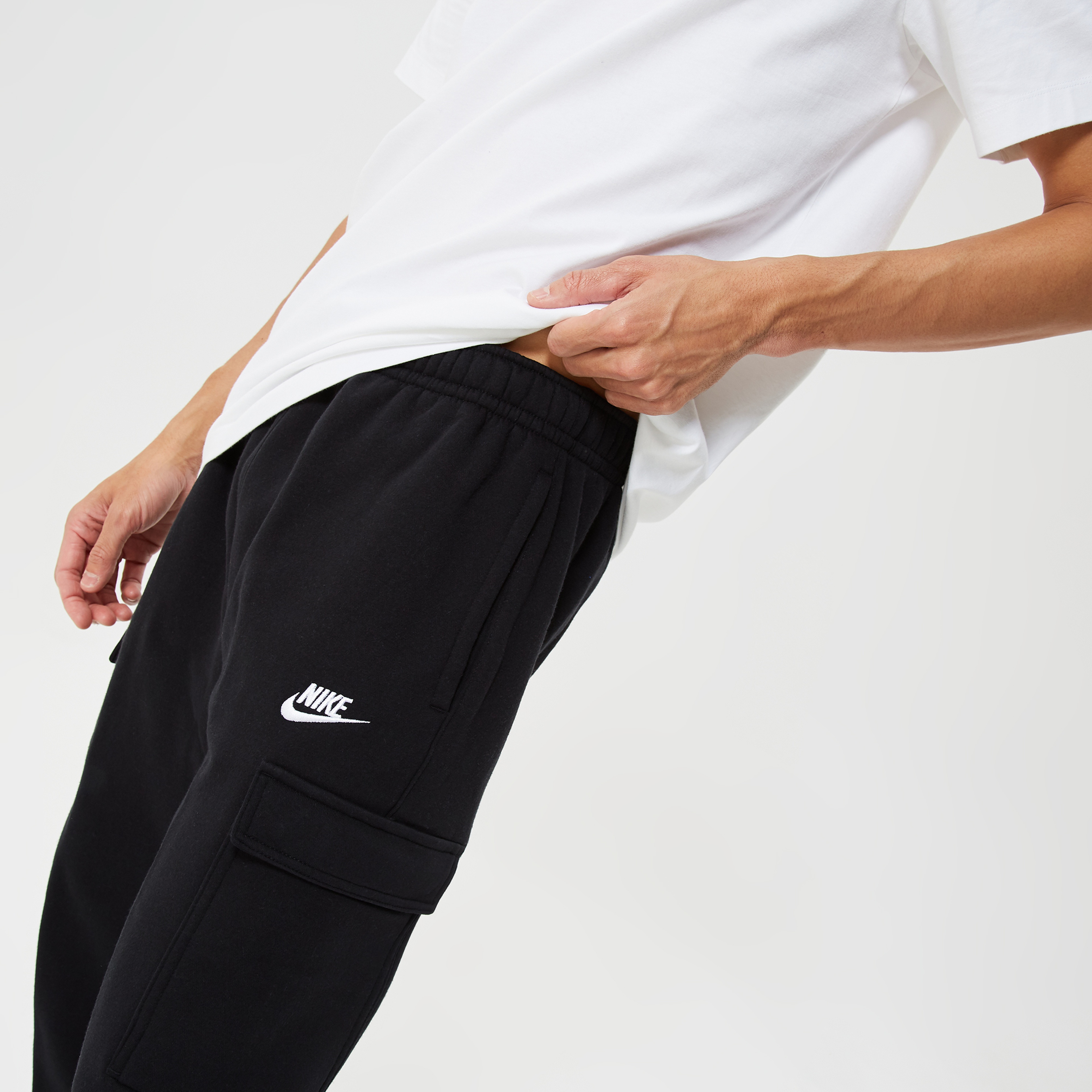 Nike Club Fleece Cargo Trousers Erkek Siyah Eşofman Altı
