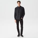 Nautica Erkek Siyah Classic Fit Uzun Kollu Keten Gömlek