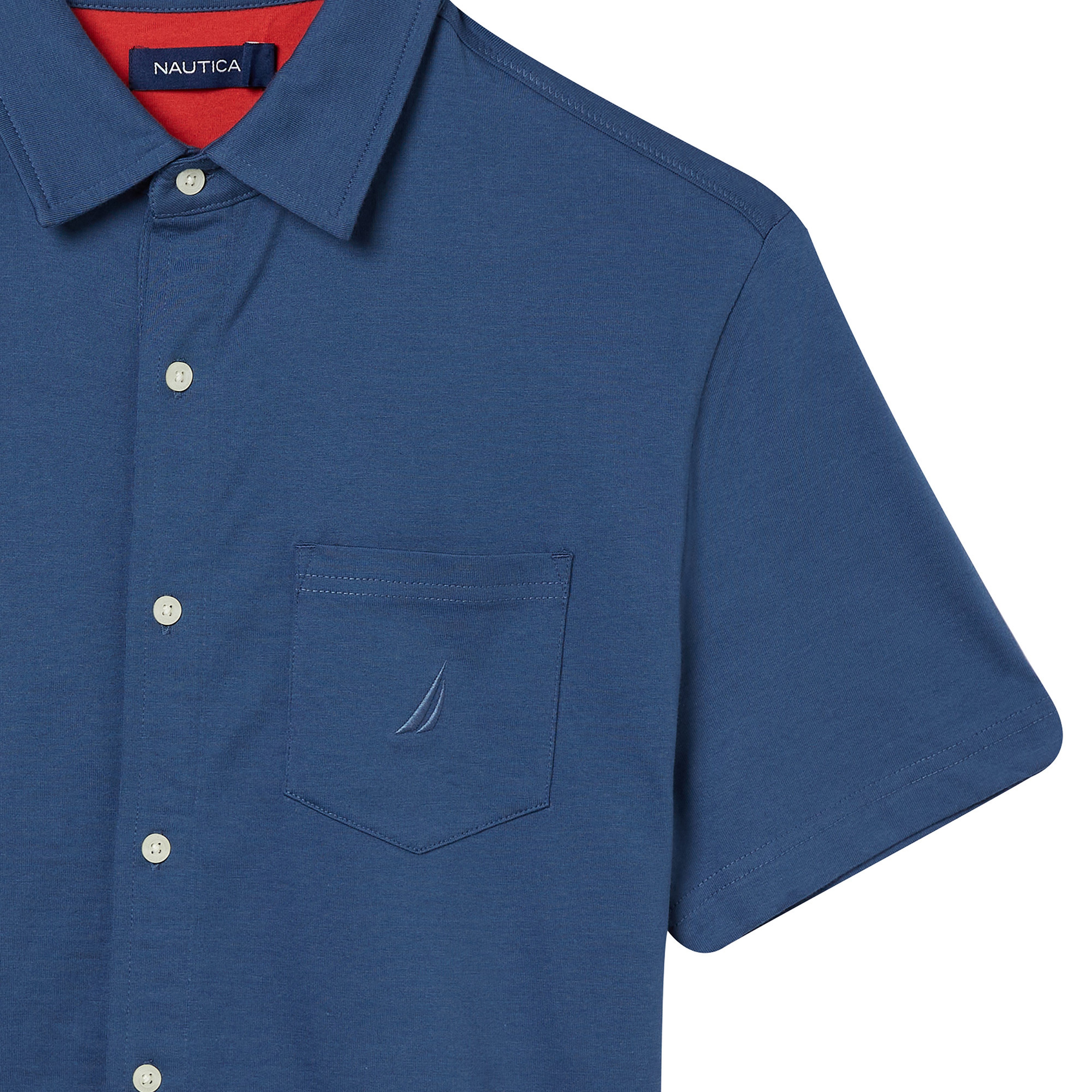 NAUTICA ERKEK MAVİ KISA KOLLU GÖMLEK