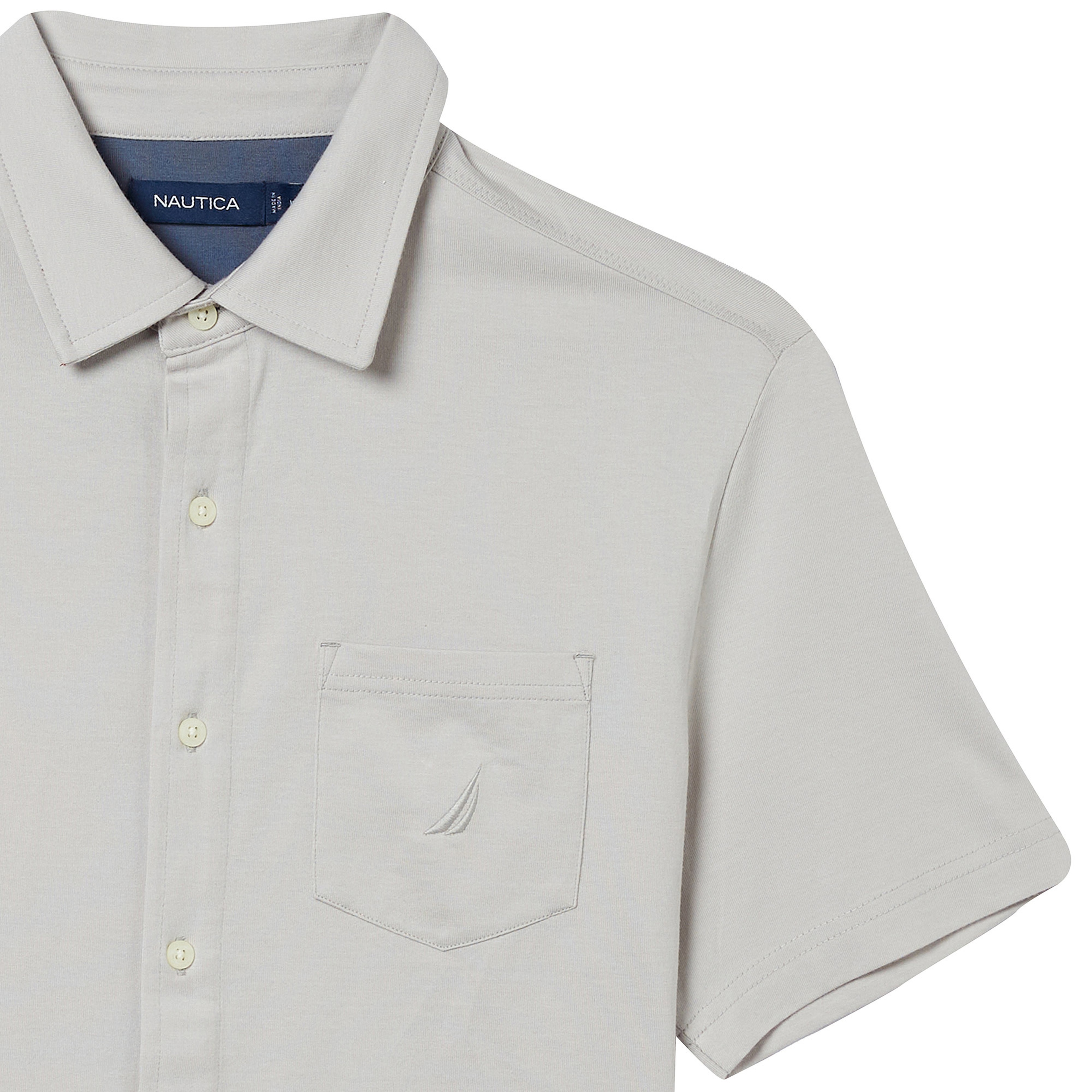 NAUTICA ERKEK GRİ KISA KOLLU GÖMLEK