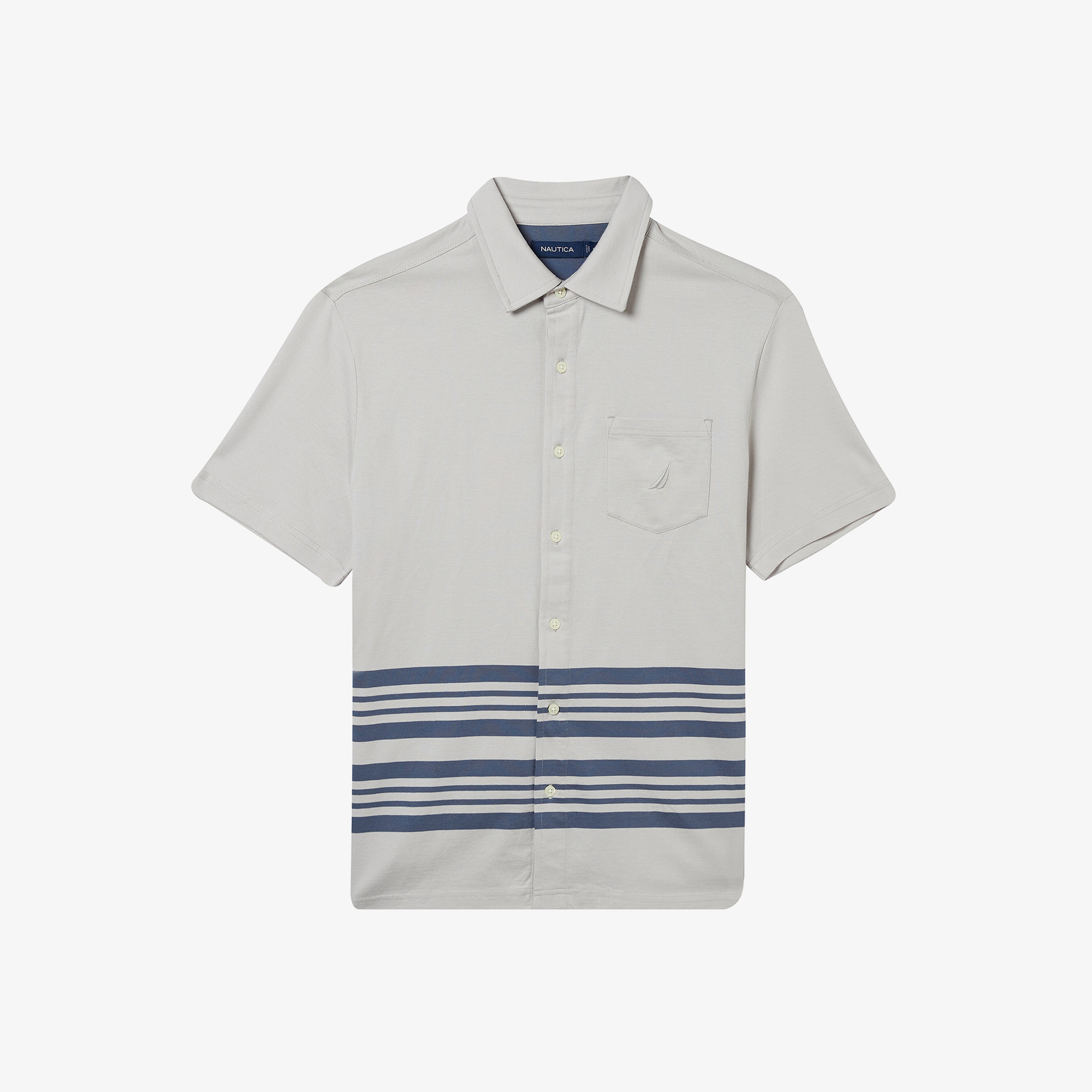 NAUTICA ERKEK GRİ KISA KOLLU GÖMLEK