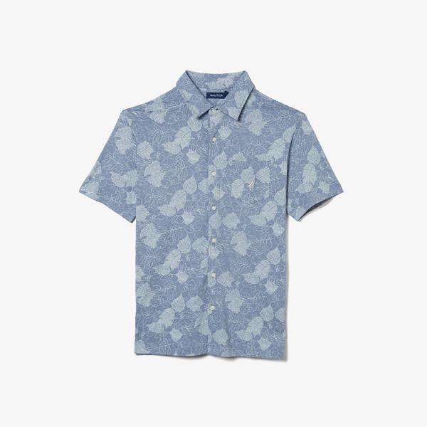 NAUTICA ERKEK MAVİ KISA KOLLU GÖMLEK