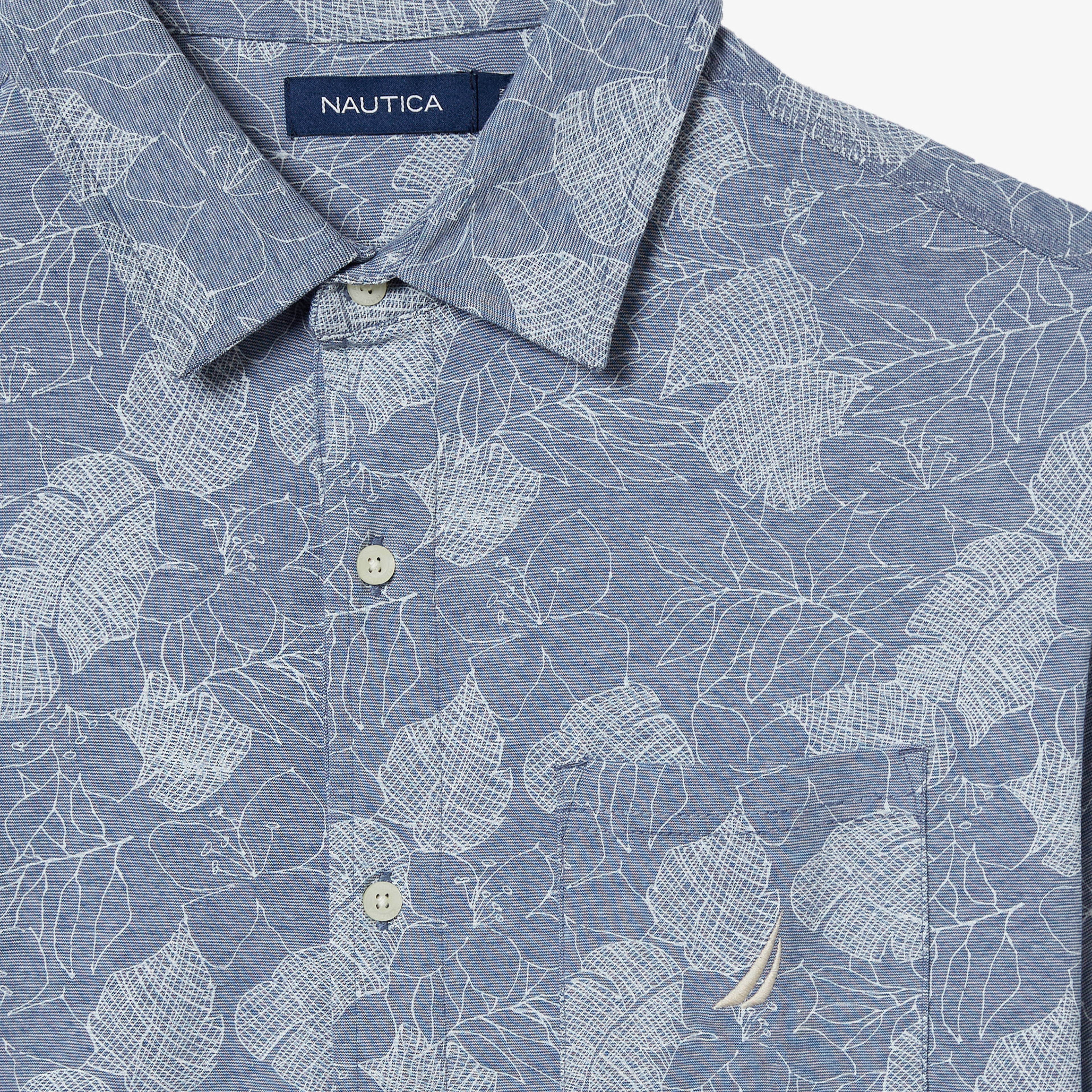 NAUTICA ERKEK MAVİ KISA KOLLU GÖMLEK