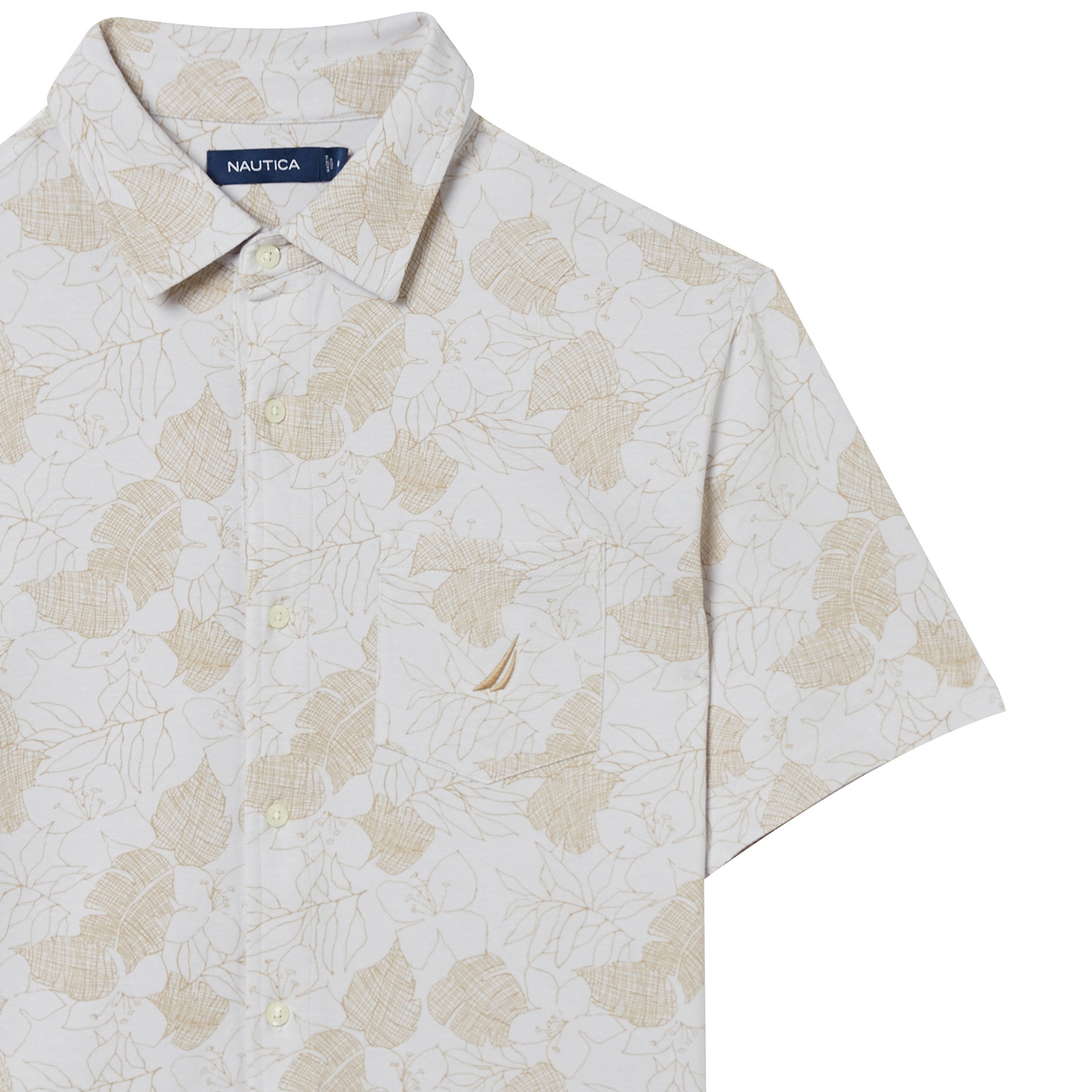 NAUTICA ERKEK GRİ KISA KOLLU GÖMLEK