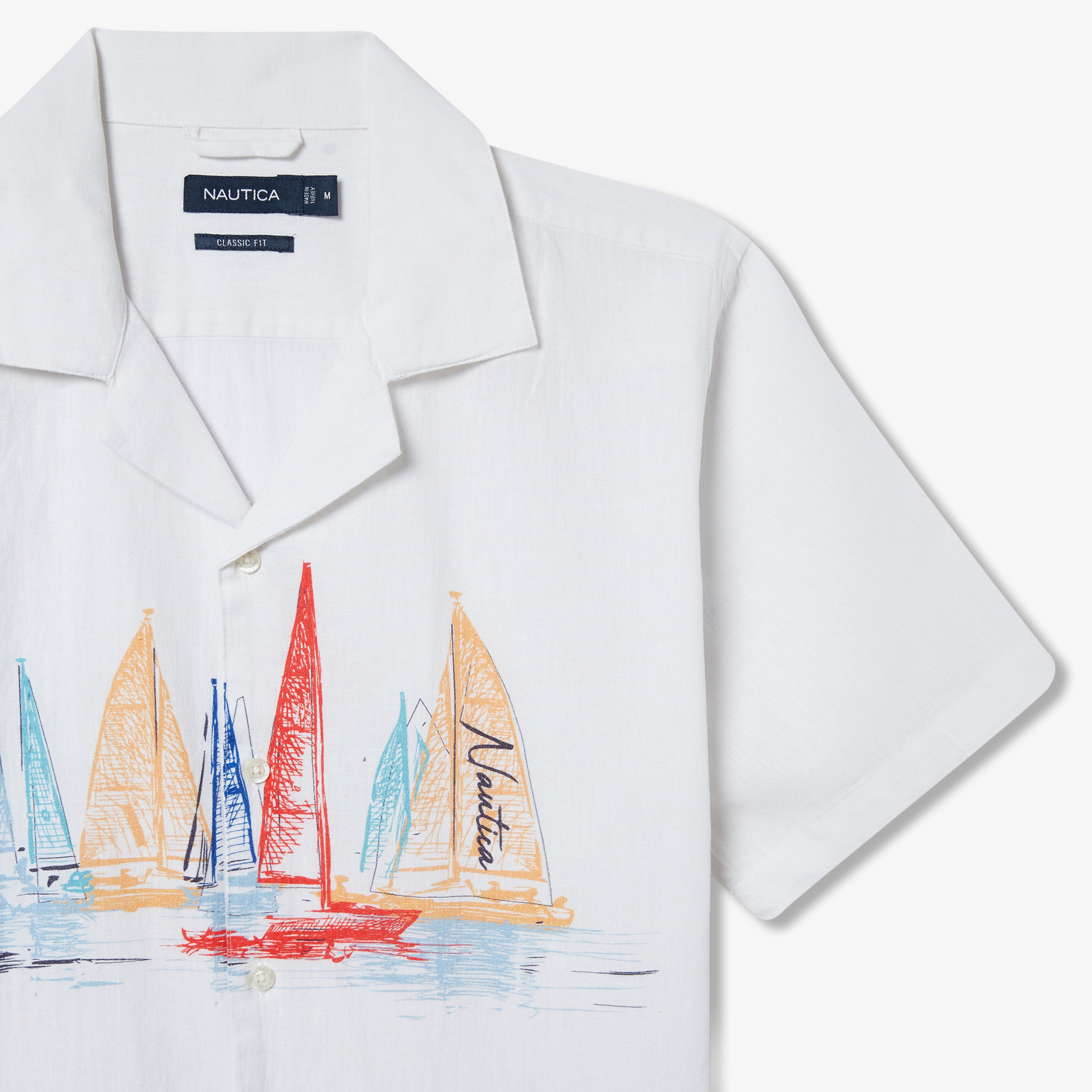 NAUTICA ERKEK BEYAZ CLASSIC FIT KISA KOLLU GÖMLEK