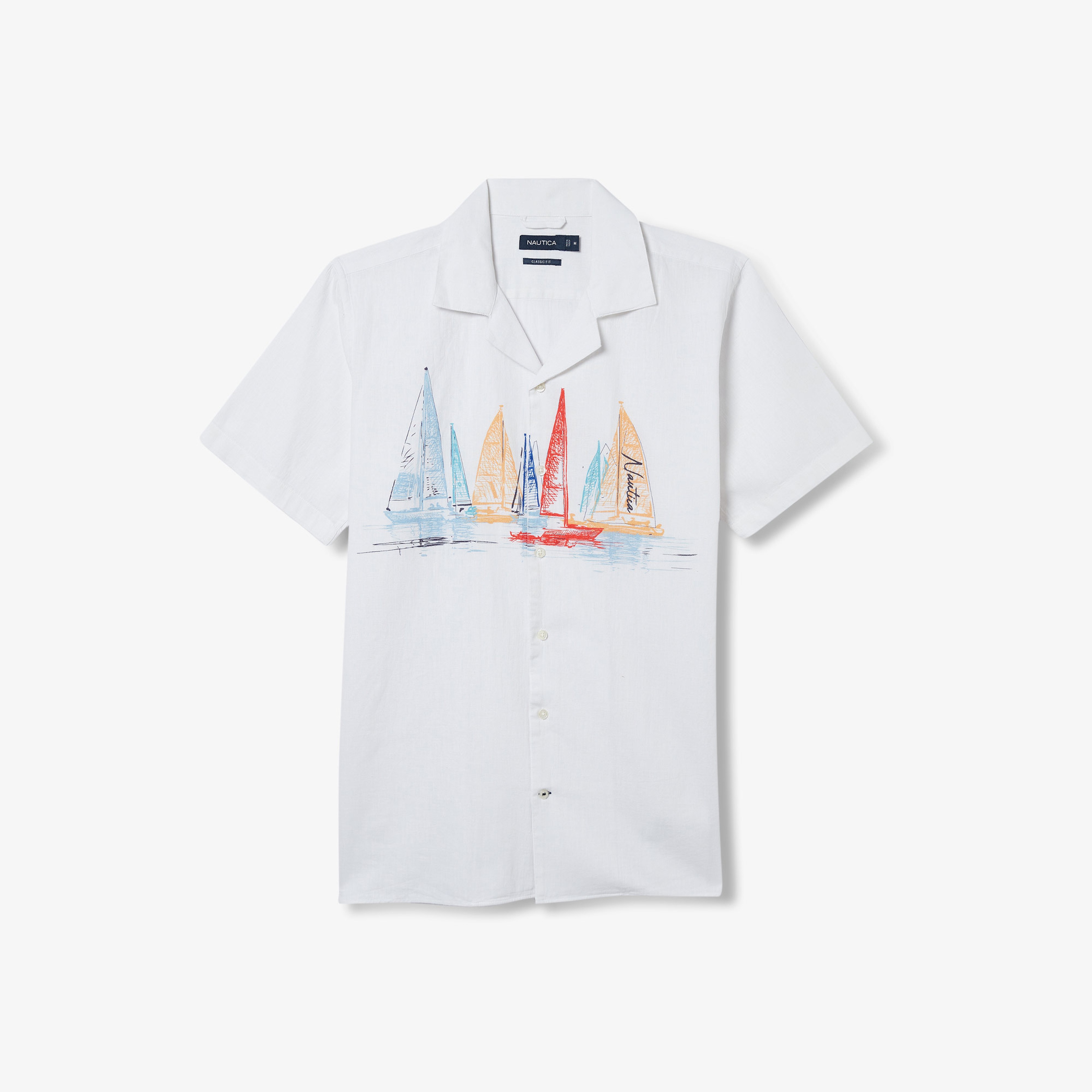 NAUTICA ERKEK BEYAZ CLASSIC FIT KISA KOLLU GÖMLEK