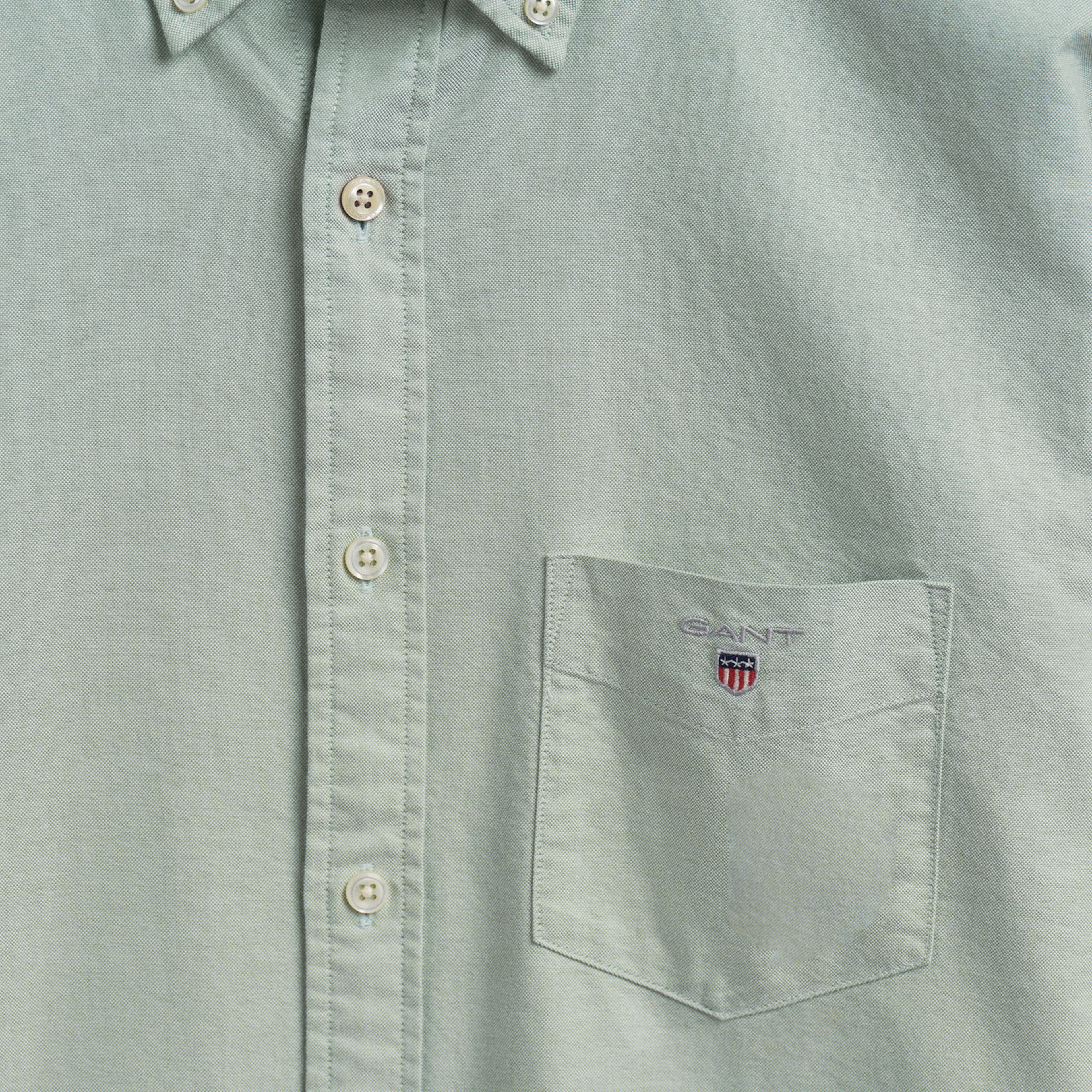 GANT Erkek Yeşil Regular Fit Düğmeli Yaka Oxford Gömlek