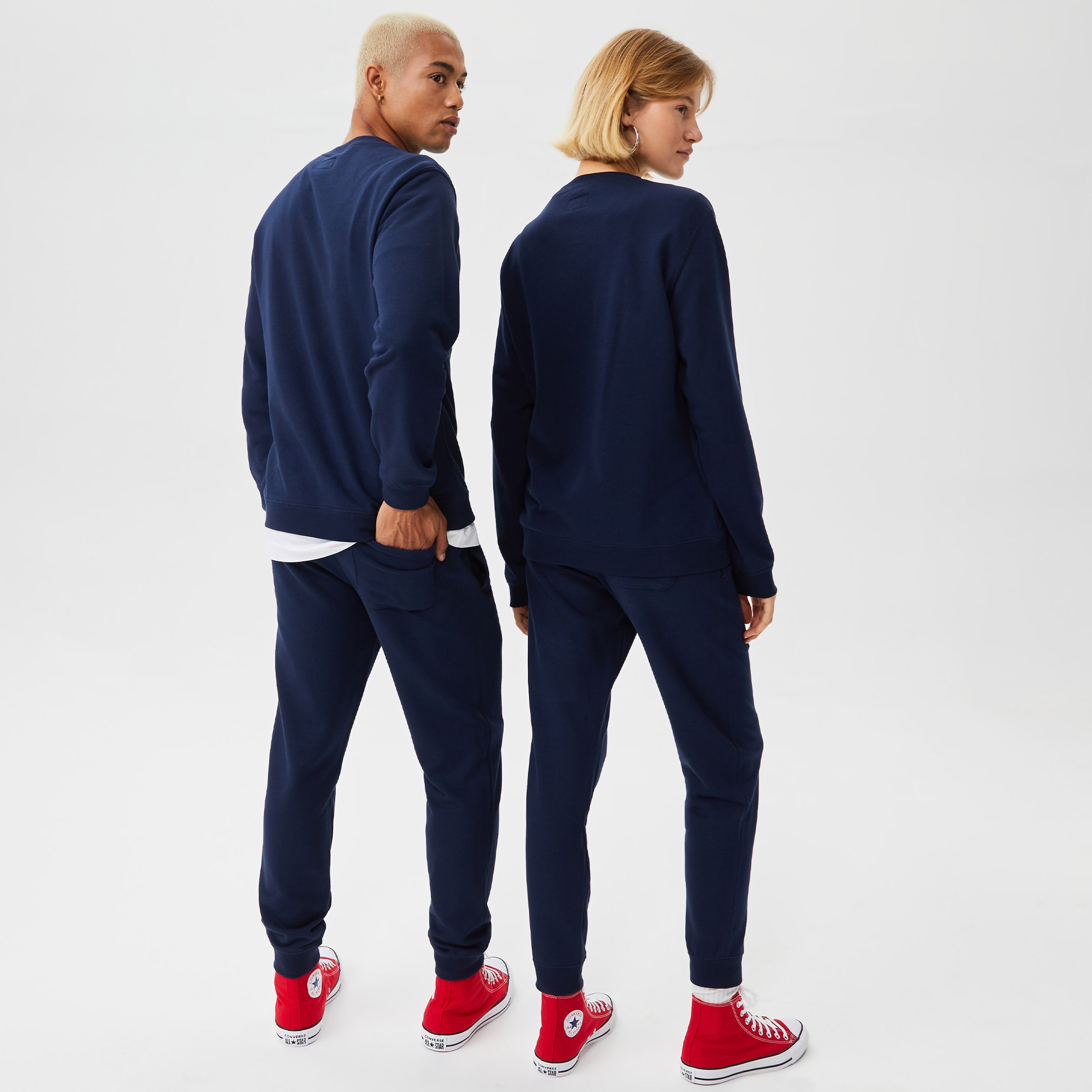 Converse Go-To Embroidered Star Chevron Unisex Lacivert Sweatshirt