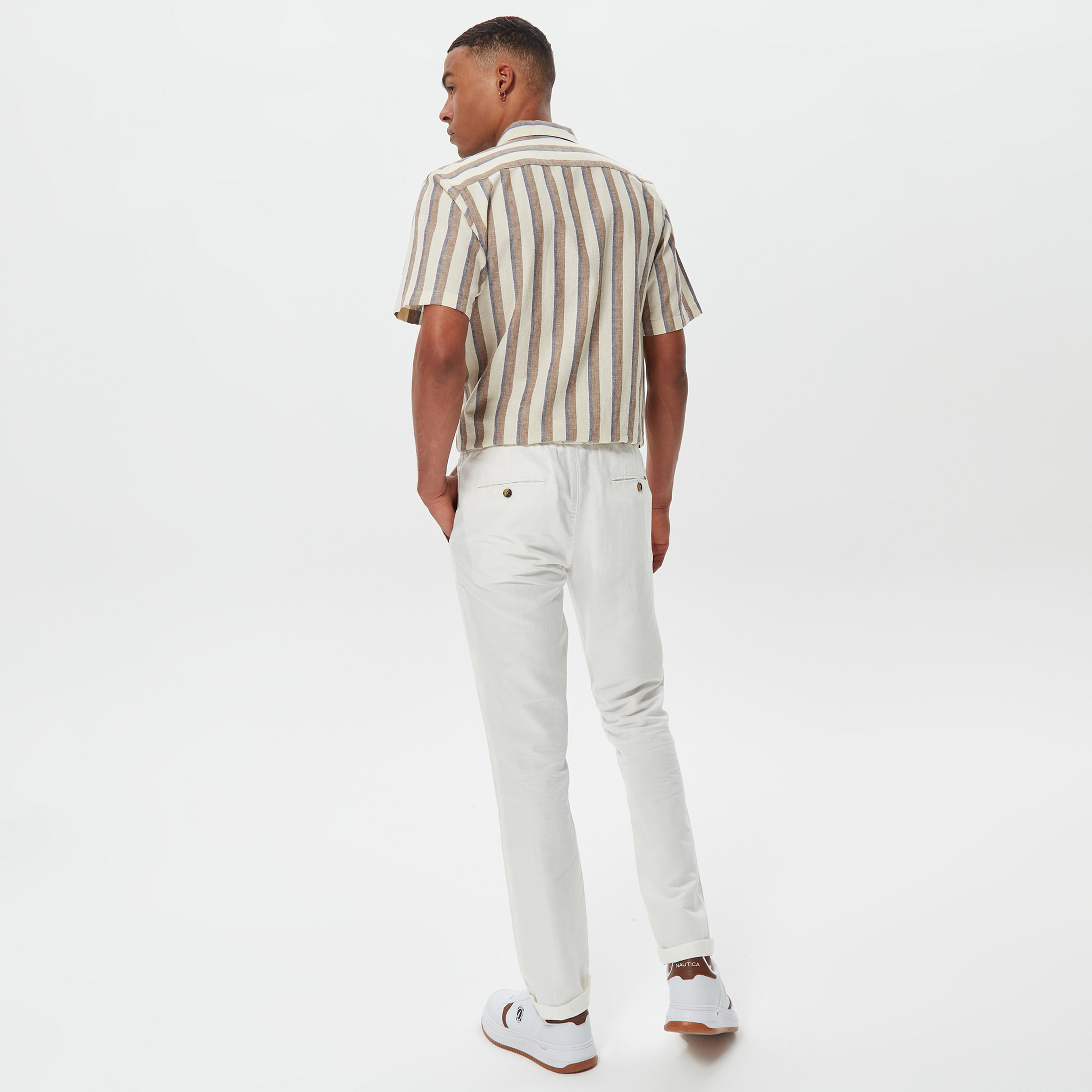 NAUTICA ERKEK CLASSIC FIT KIRIK BEYAZ PANTOLON