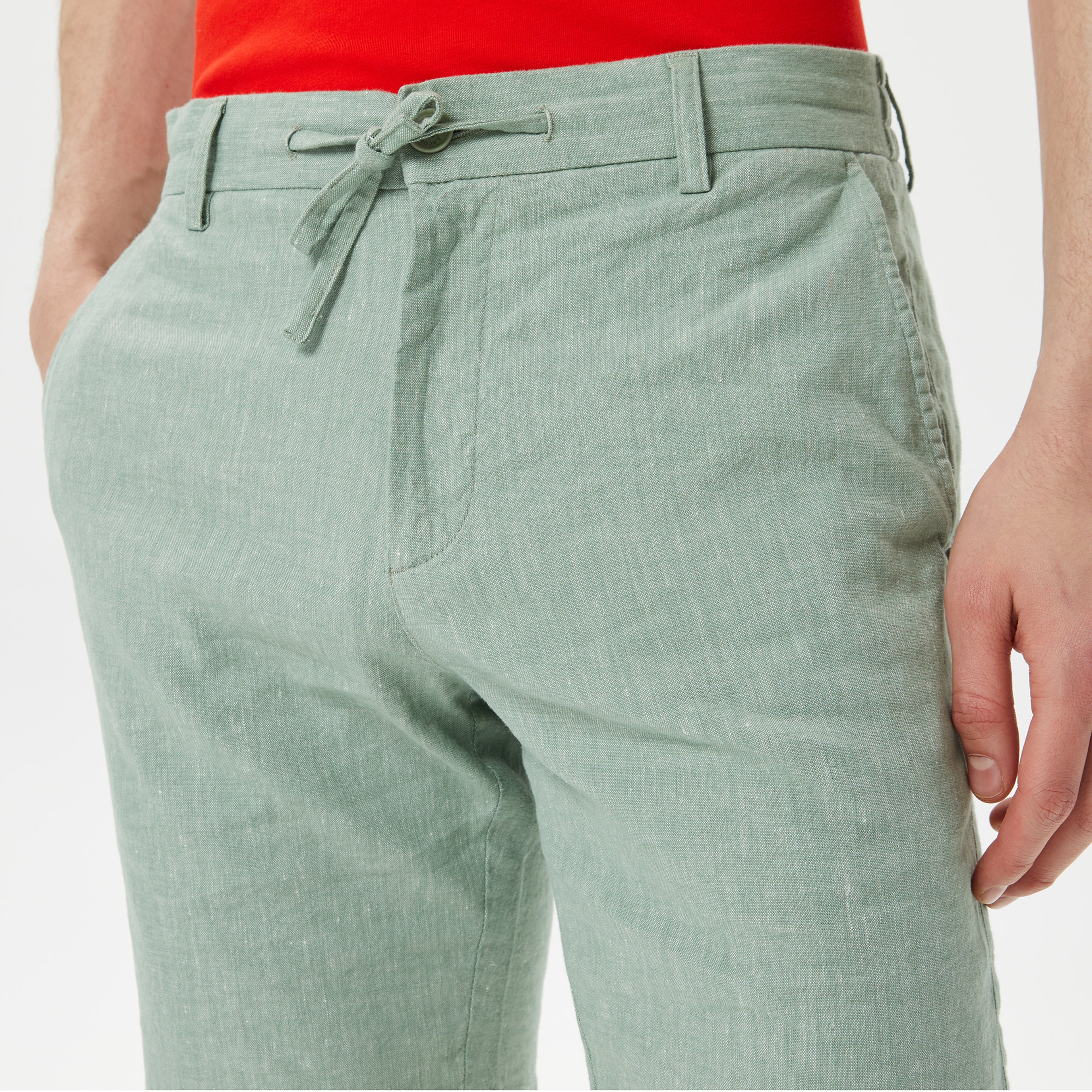 Erkek Regular Fit Haki Bermuda