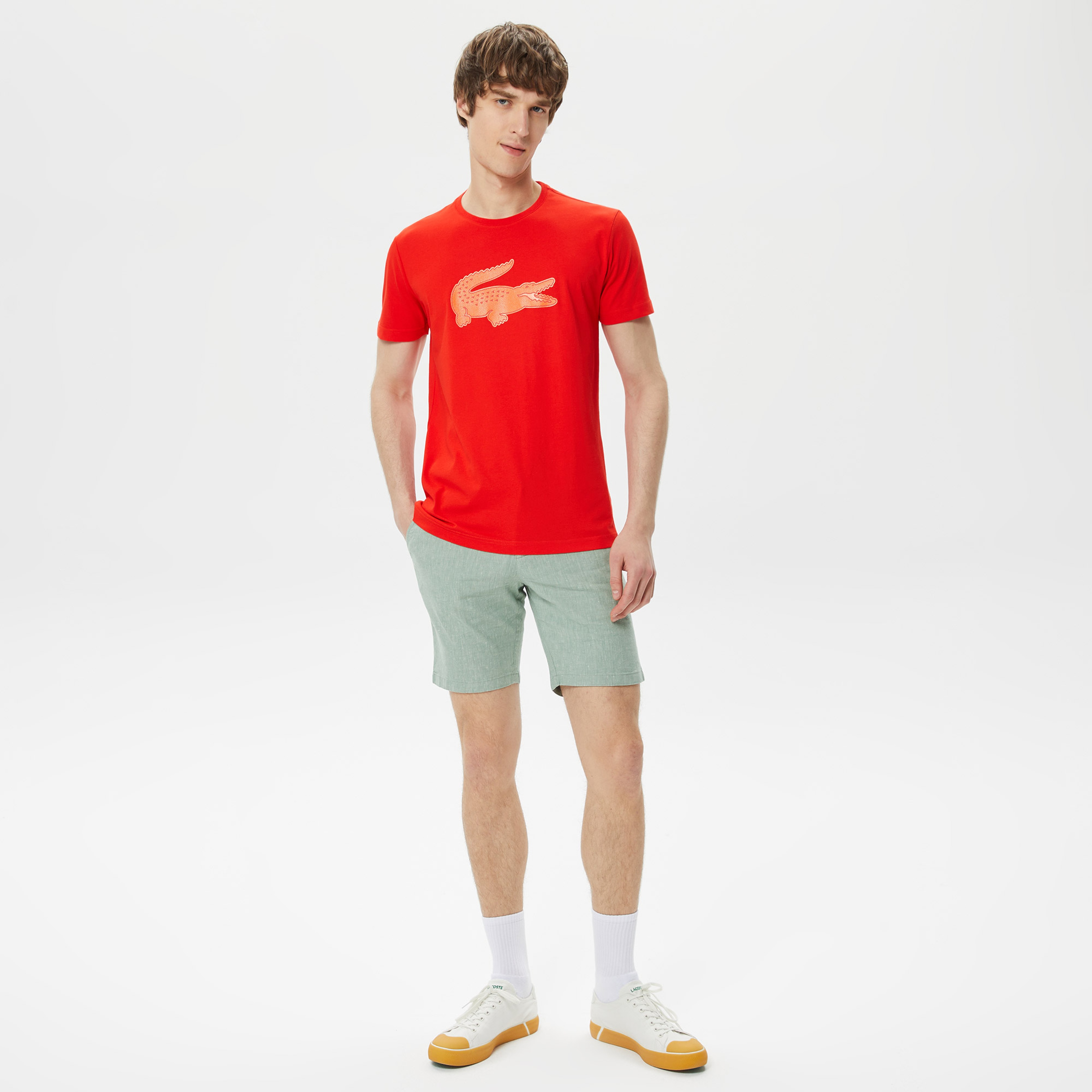 Erkek Regular Fit Haki Bermuda