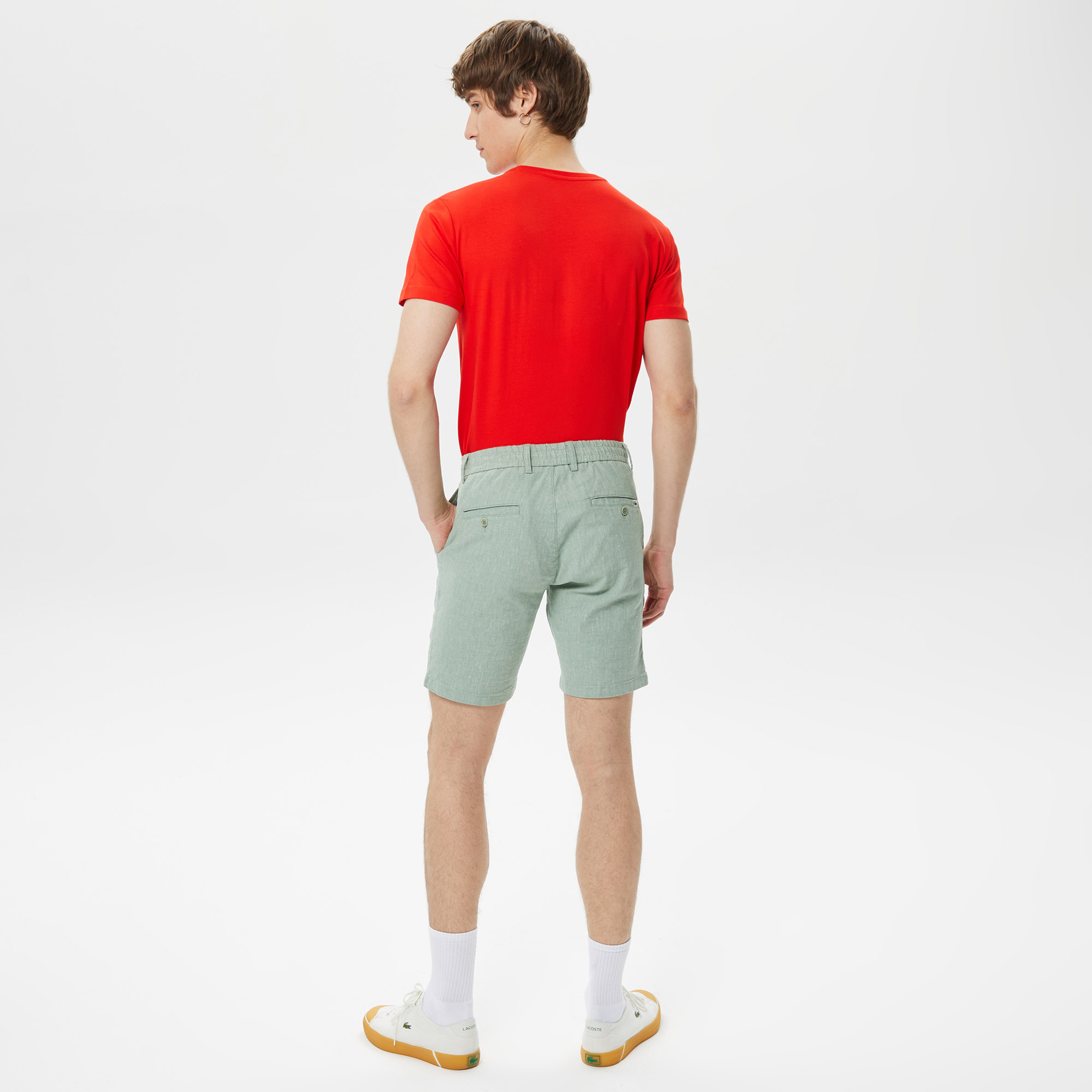 Erkek Regular Fit Haki Bermuda