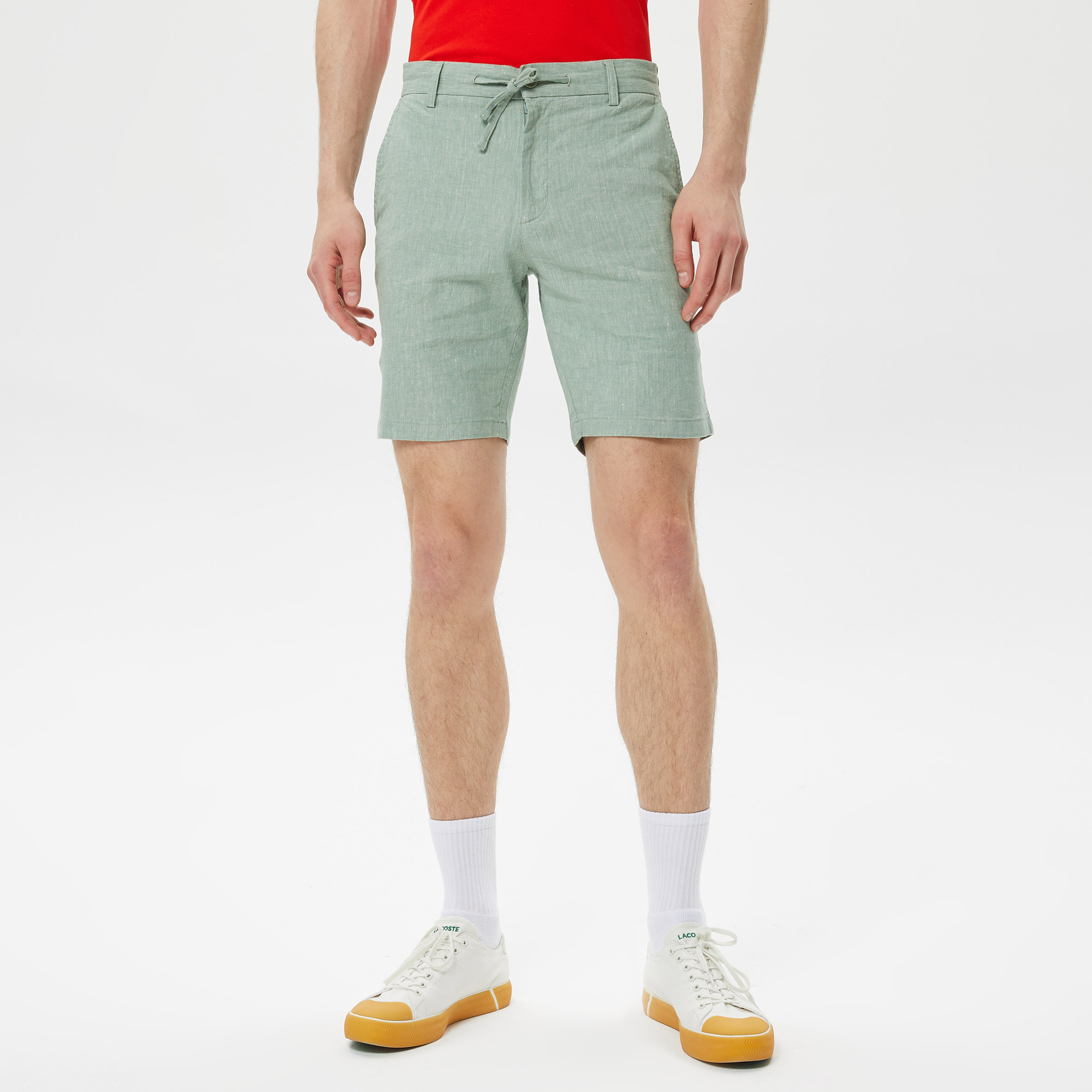 Erkek Regular Fit Haki Bermuda