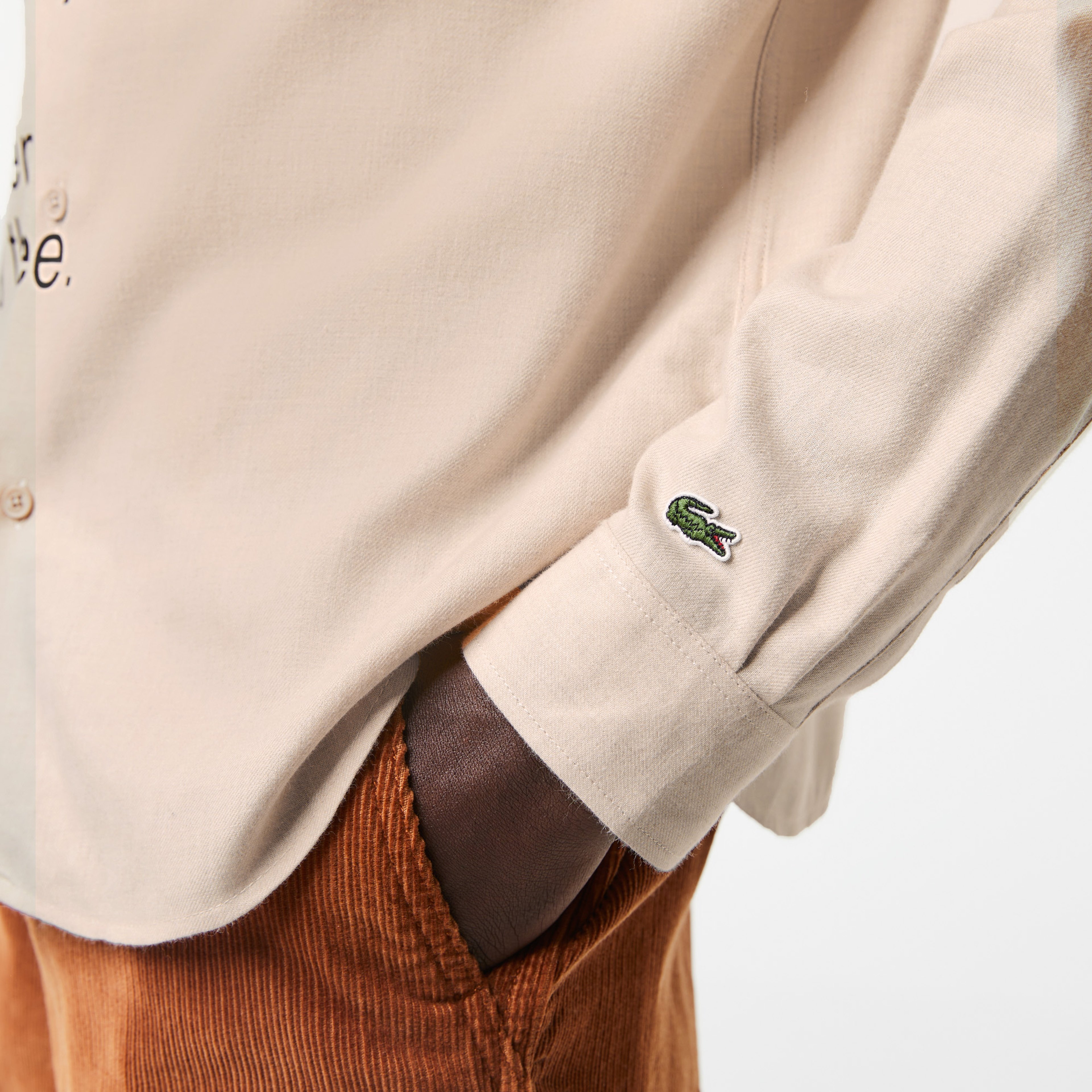Lacoste Holiday Erkek Regular Fit Baskılı Krem Gömlek