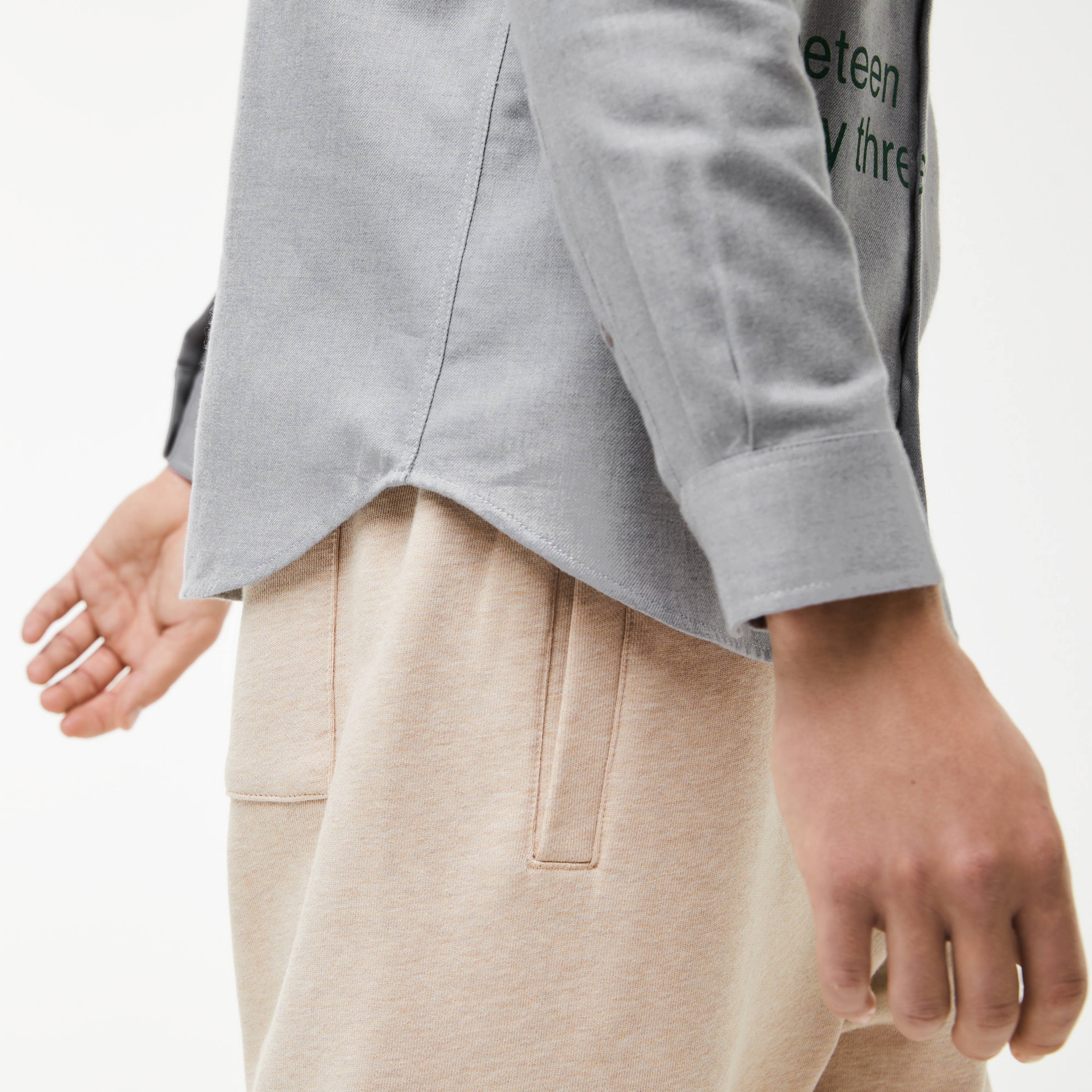 Lacoste Erkek Regular Fit Baskılı Gri Gömlek