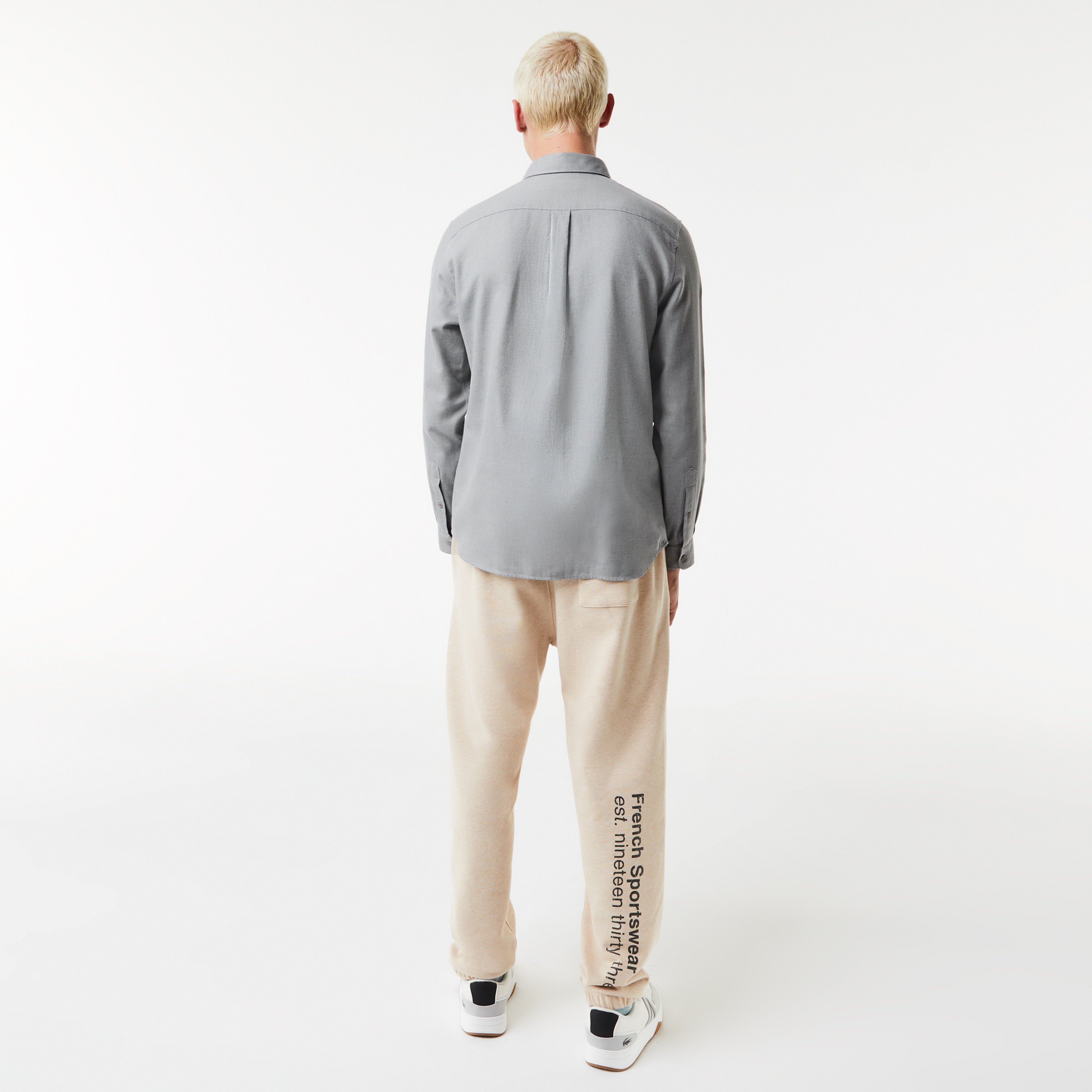 Lacoste Erkek Regular Fit Baskılı Gri Gömlek