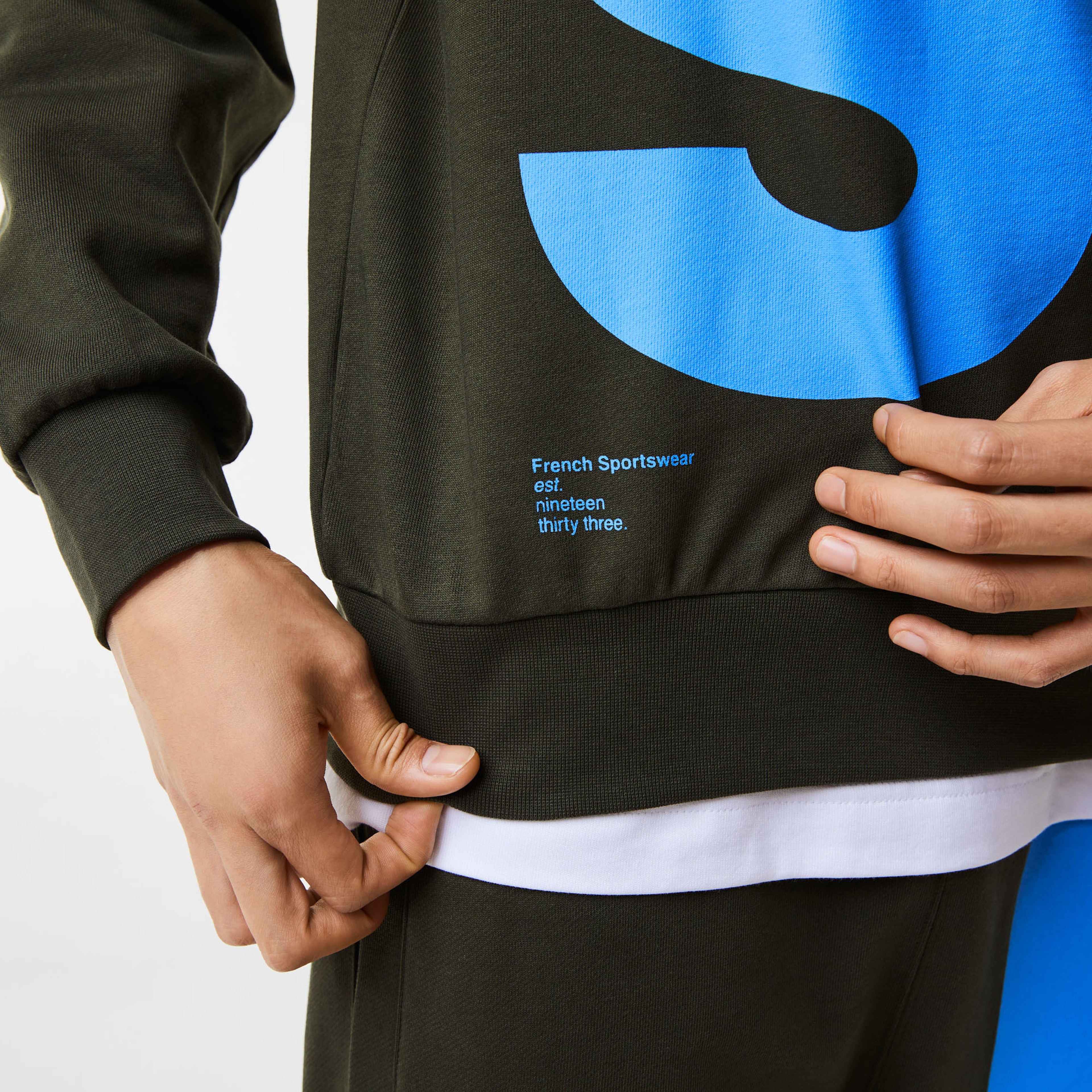 Lacoste Erkek Classic Fit Bisiklet Yaka Baskılı Yeşil Sweatshirt