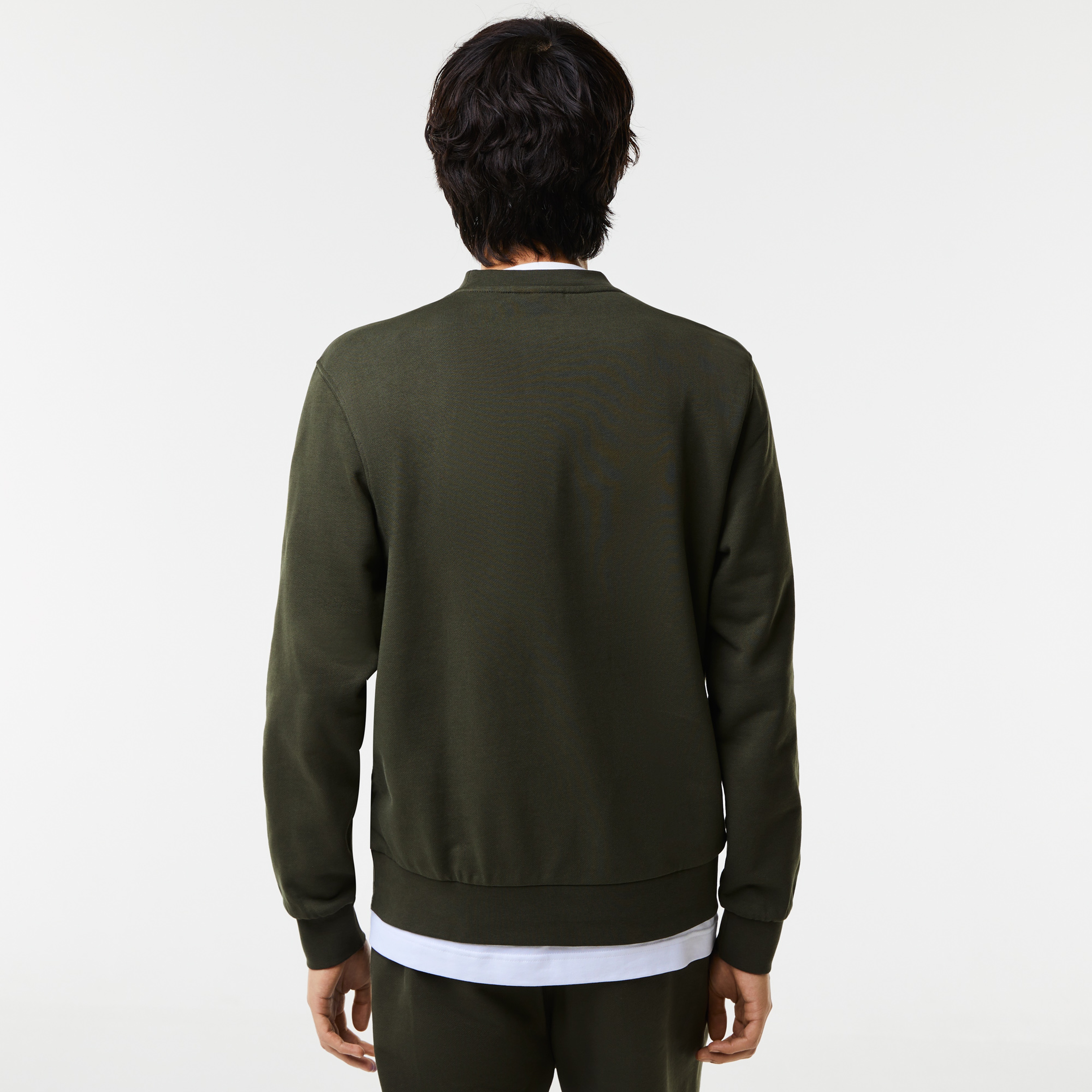Lacoste Erkek Classic Fit Bisiklet Yaka Baskılı Yeşil Sweatshirt