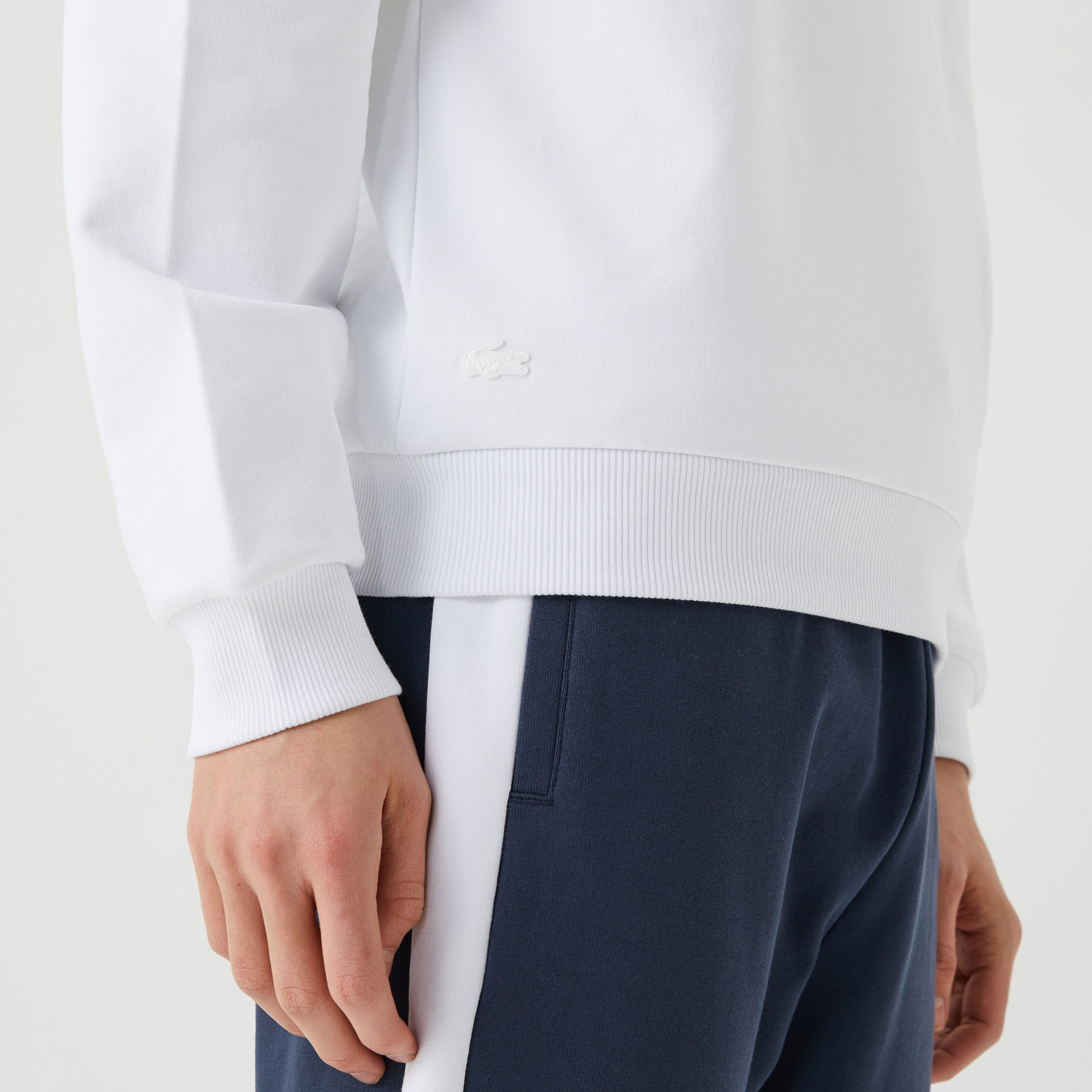 Erkek Relaxed Fit Bisiklet Yaka Baskılı Lacivert Sweatshirt