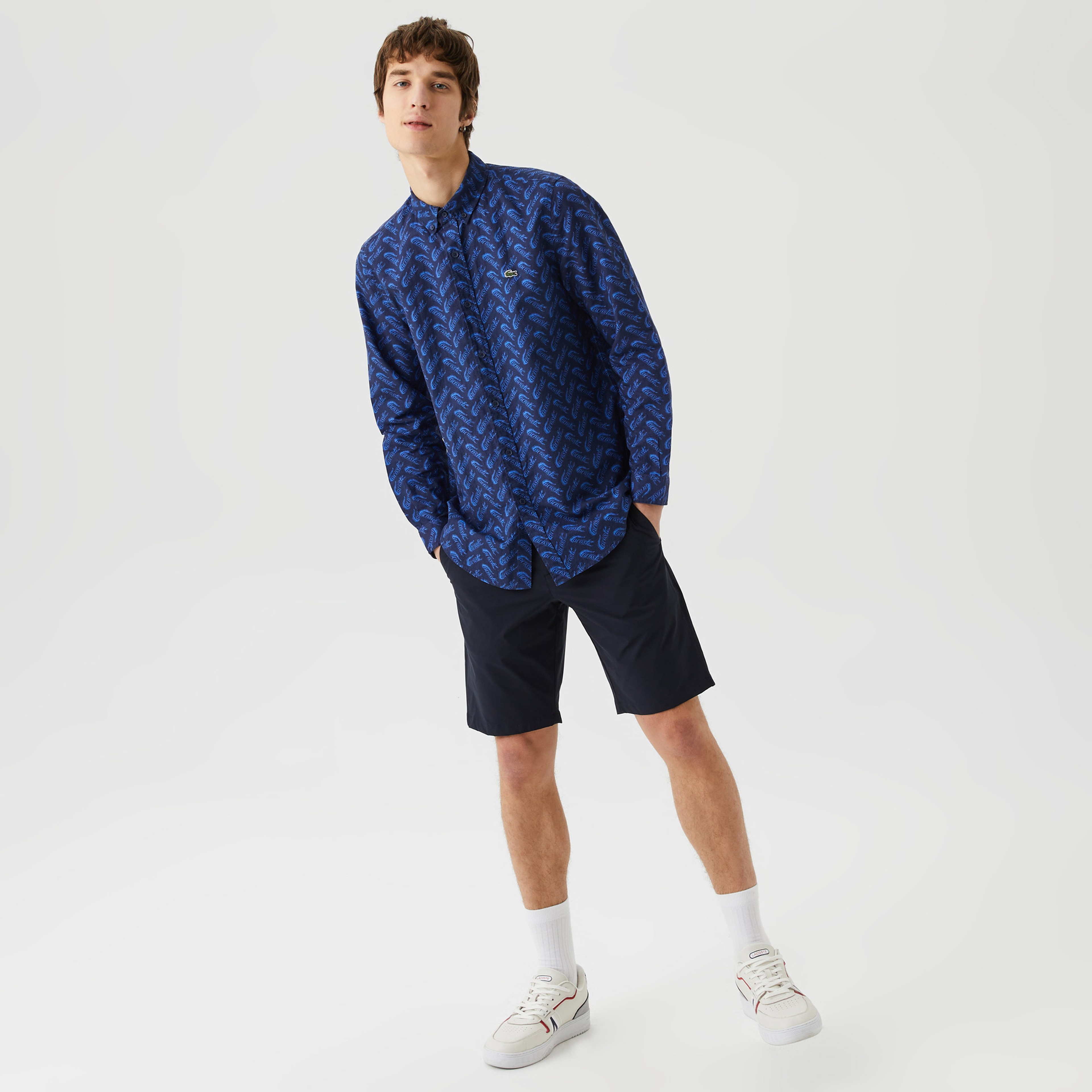 Erkek Slim Fit Lacivert Bermuda