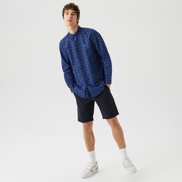 Erkek Slim Fit Lacivert Bermuda