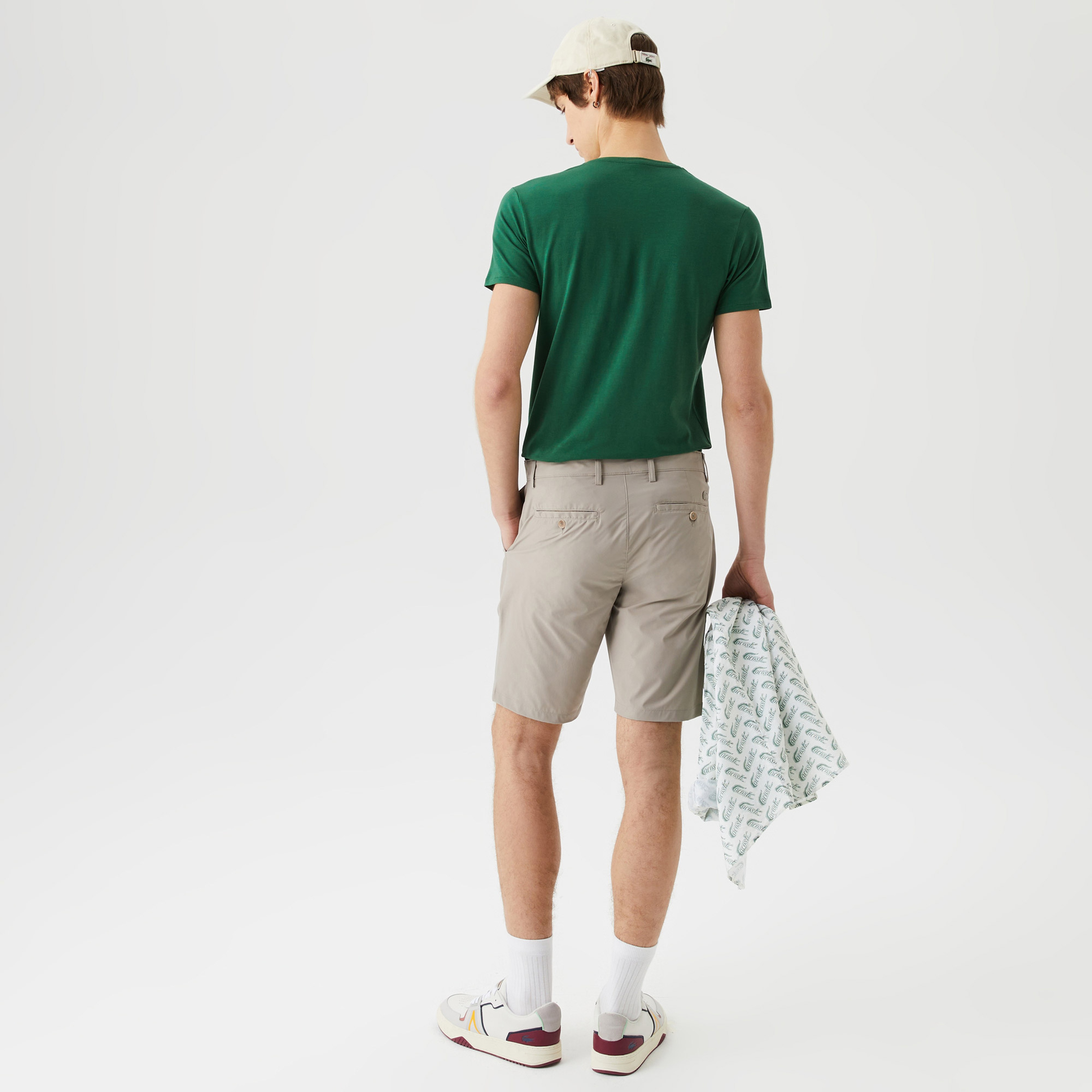 Erkek Slim Fit Gri Bermuda