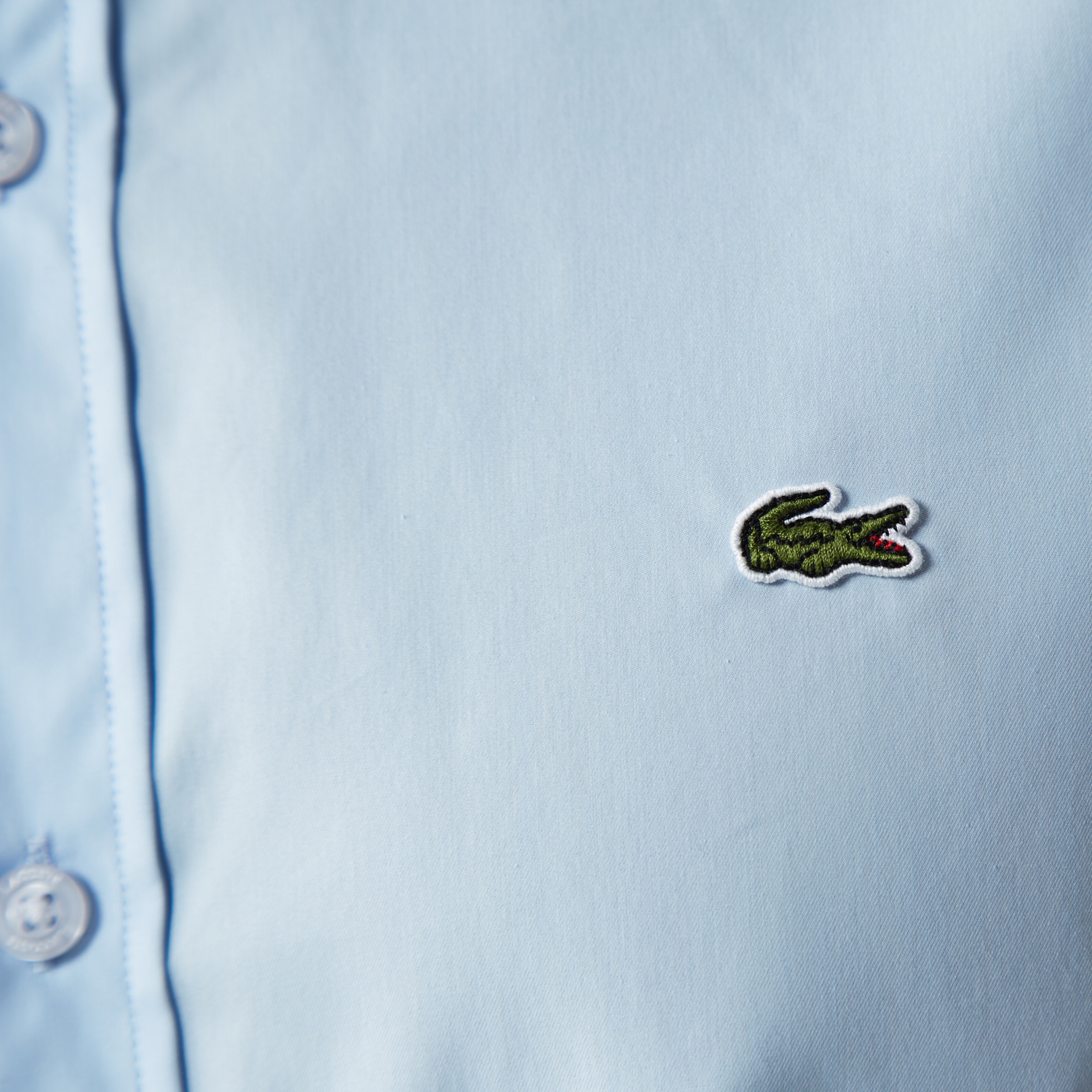 Erkek Slim Fit Düğmeli Yaka Mavi Gömlek