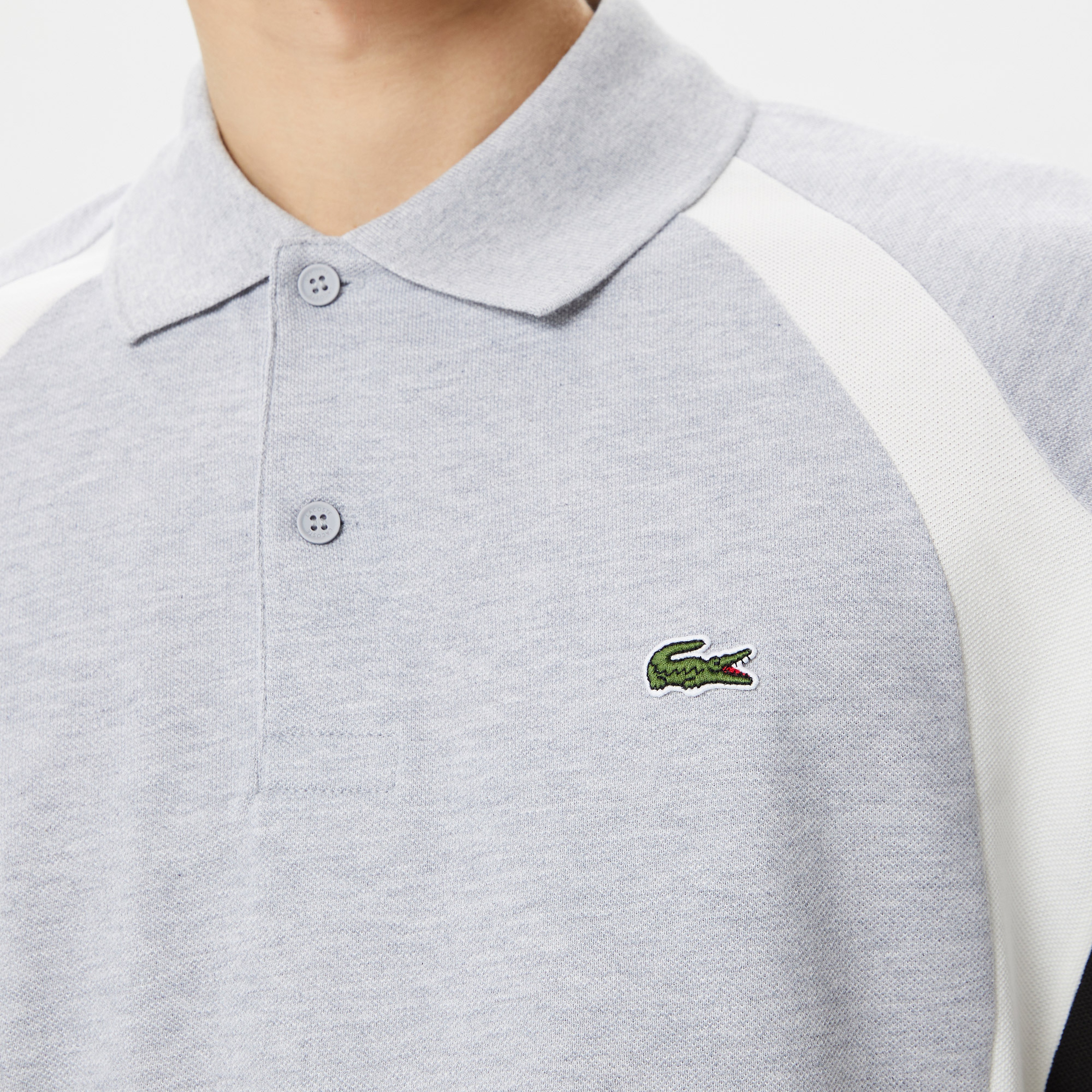 Erkek Relaxed Fit Renk Bloklu Gri Polo
