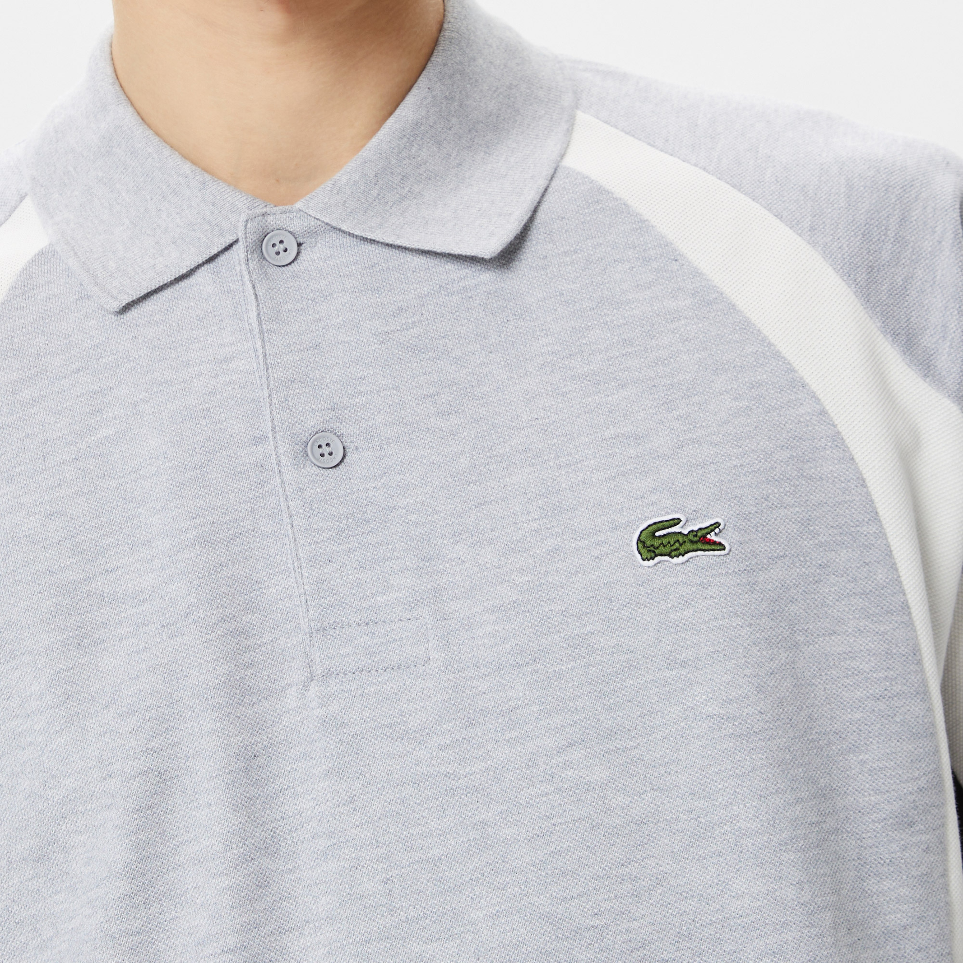 Erkek Relaxed Fit Renk Bloklu Gri Polo