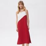 Active Kadın Relaxed Fit Kolsuz Bisiklet Yaka Renk Bloklu Kırmızı Elbise